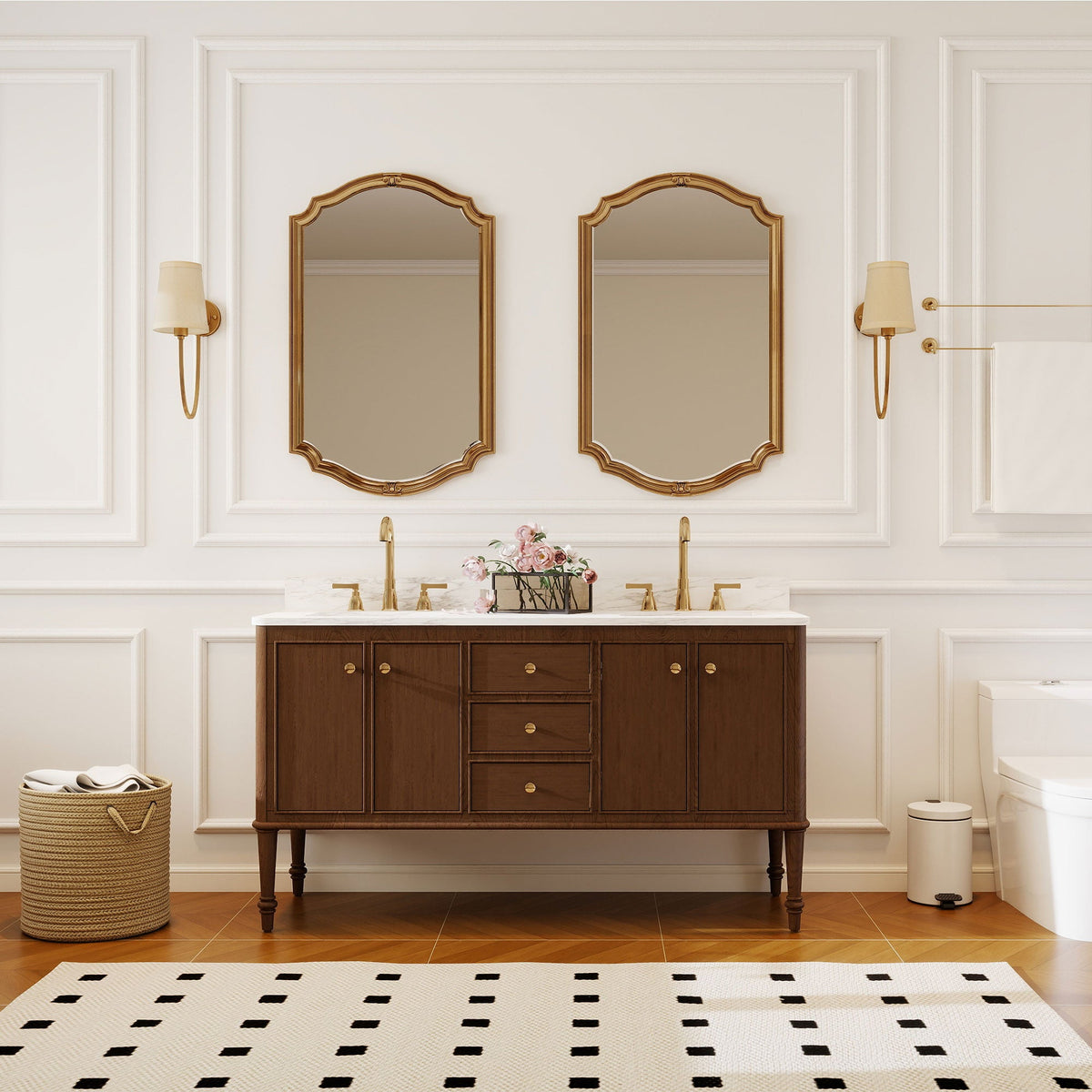 Verve 60’’ Freestanding Double Vanity Cabinets with Wall Mounted Options 浴室柜