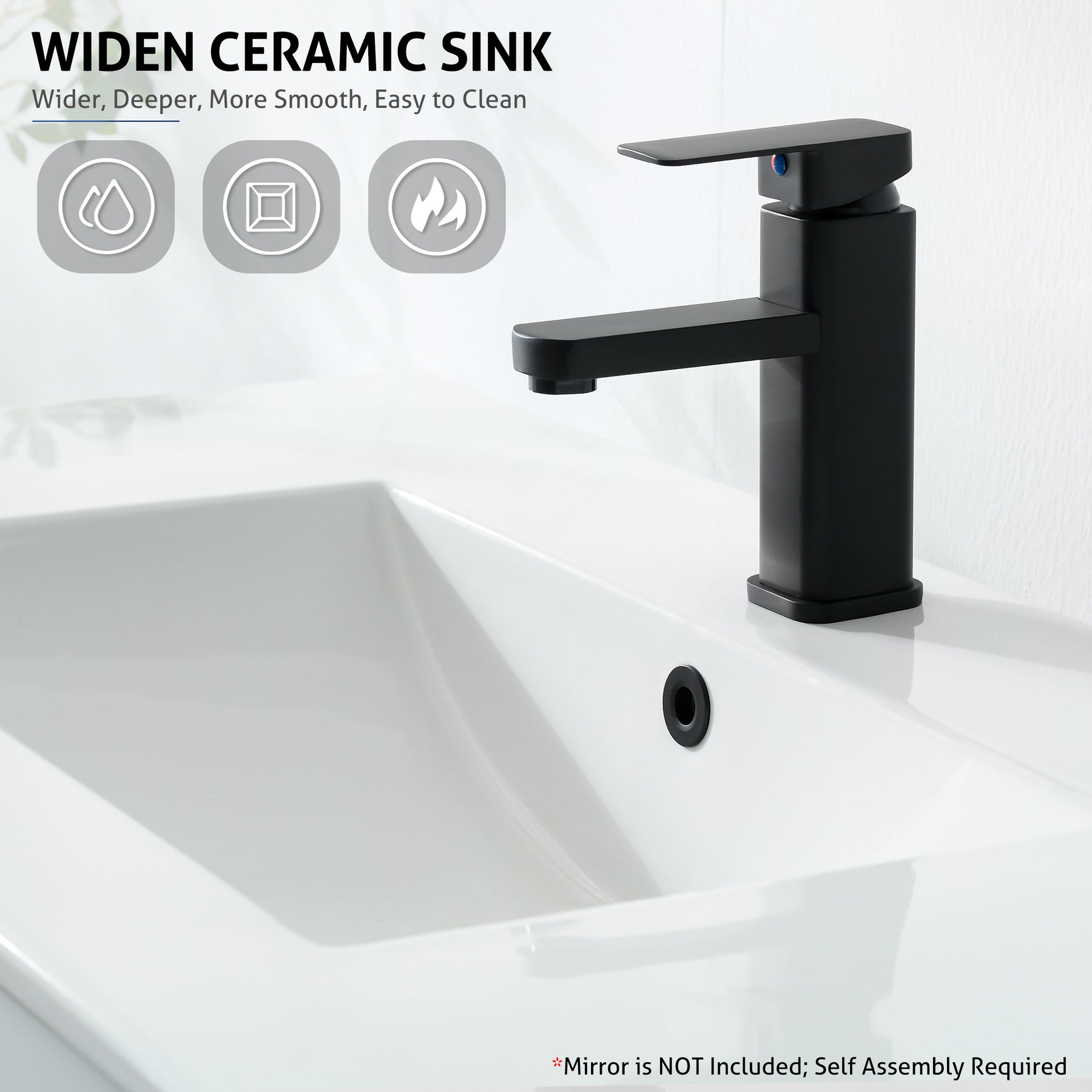 eclife 36" Bathroom Vanity Sink Combo with Laundry Hamper Cabinet