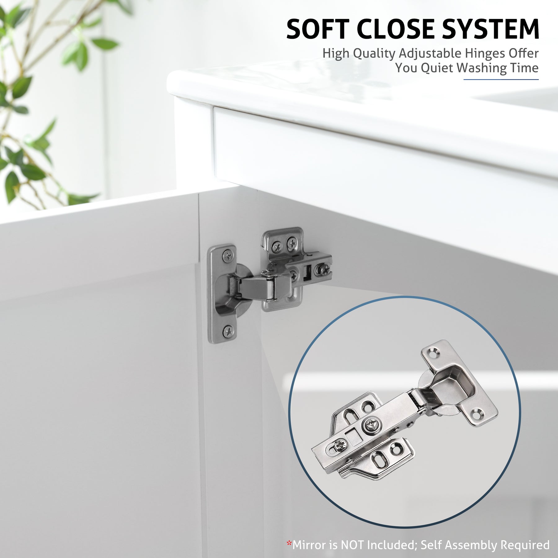 eclife 36" Bathroom Vanity Sink Combo with Laundry Hamper Cabinet