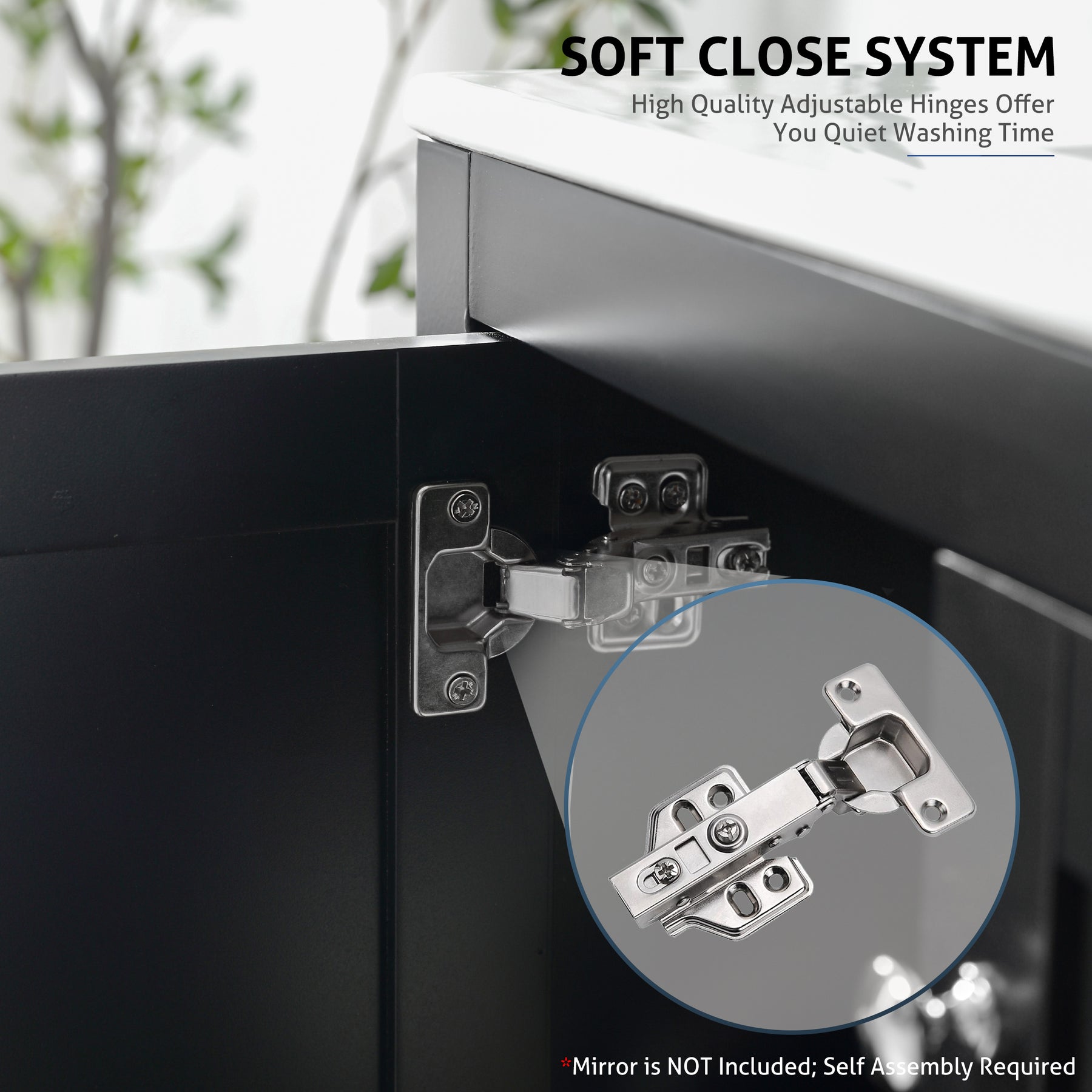 eclife 36" Bathroom Vanity Sink Combo with Laundry Hamper Cabinet