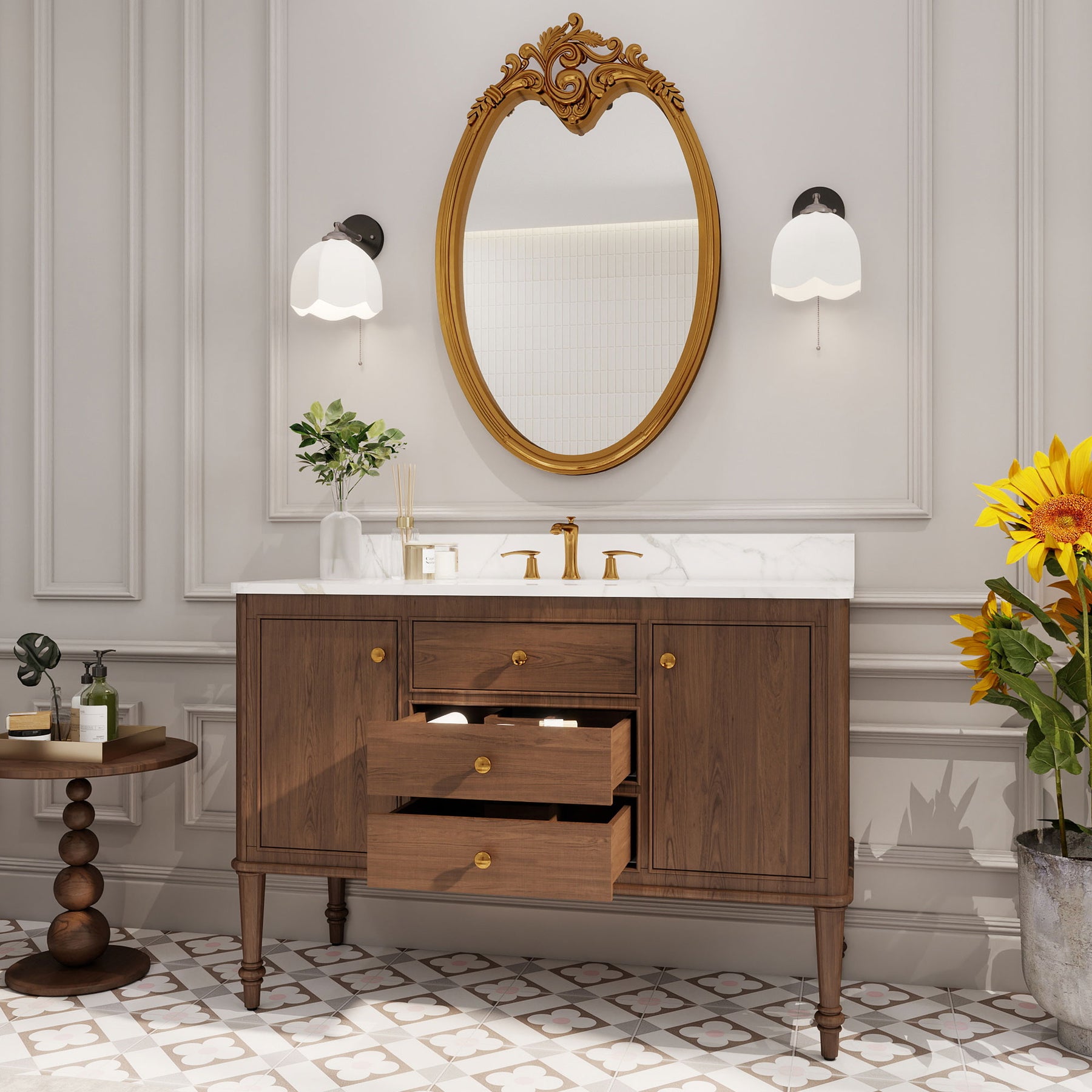 Verve 48" Freestanding Single Vanity Cabinets with Wall Mounted Options