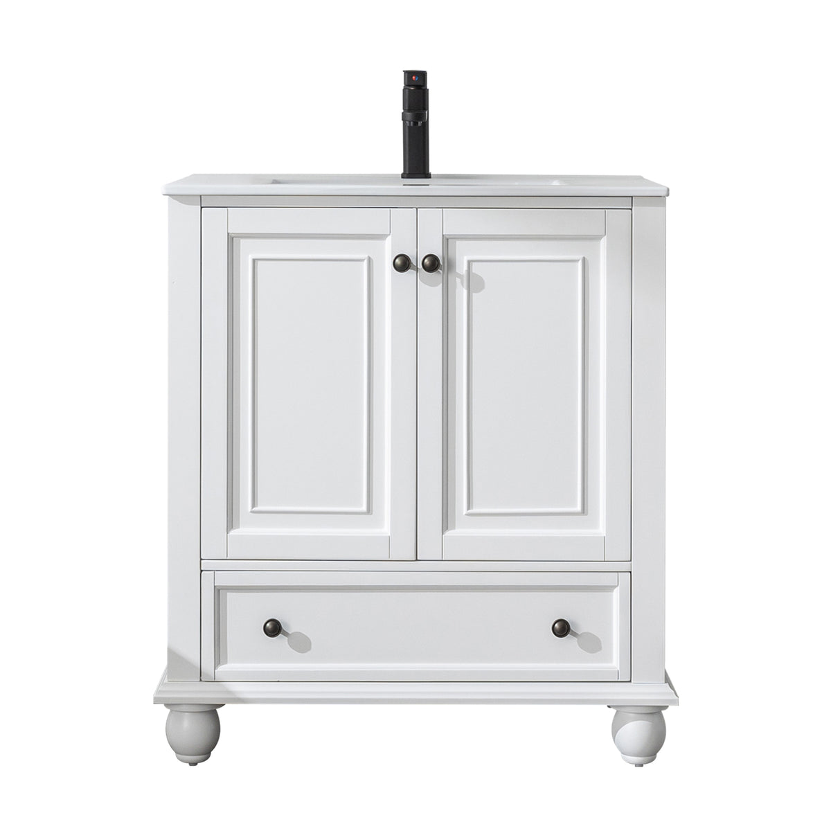 Retro 30" Freestanding Single Vanity Cabinets with Gourd-shaped Feet