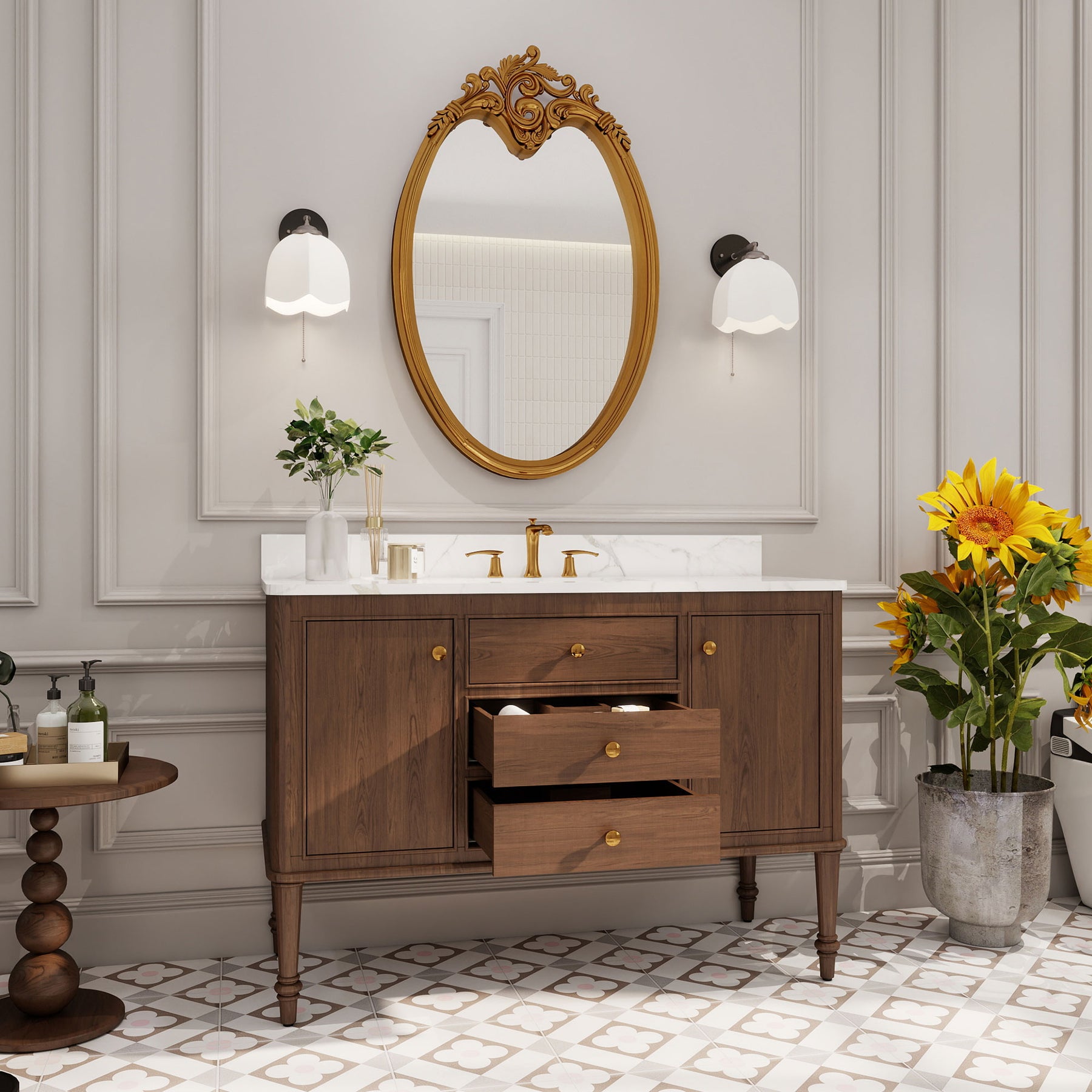 Verve 48" Freestanding Single Vanity Cabinets with Wall Mounted Options