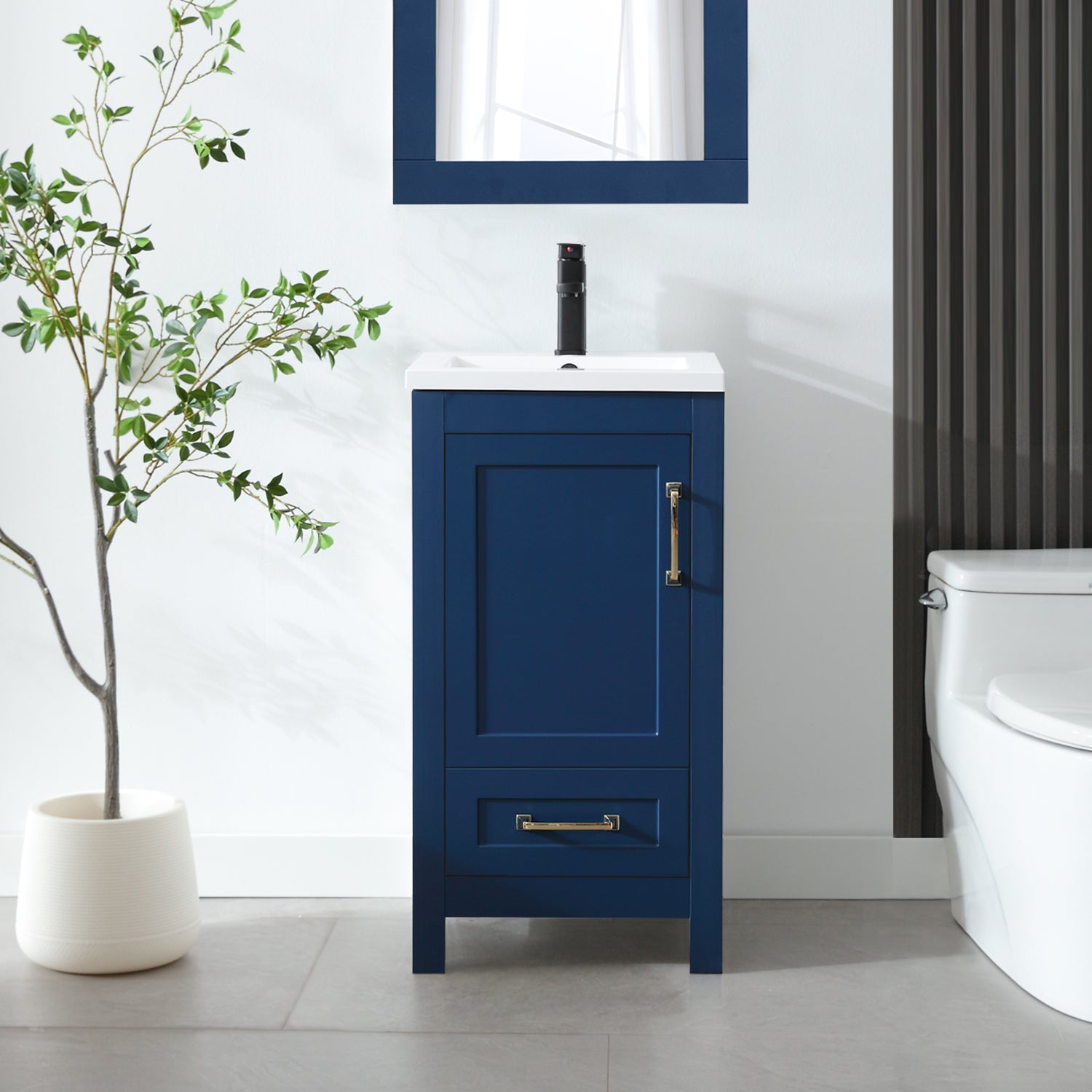 Modern 18" Freestanding Bathroom Vanity Combo with Single Undermount Sink
