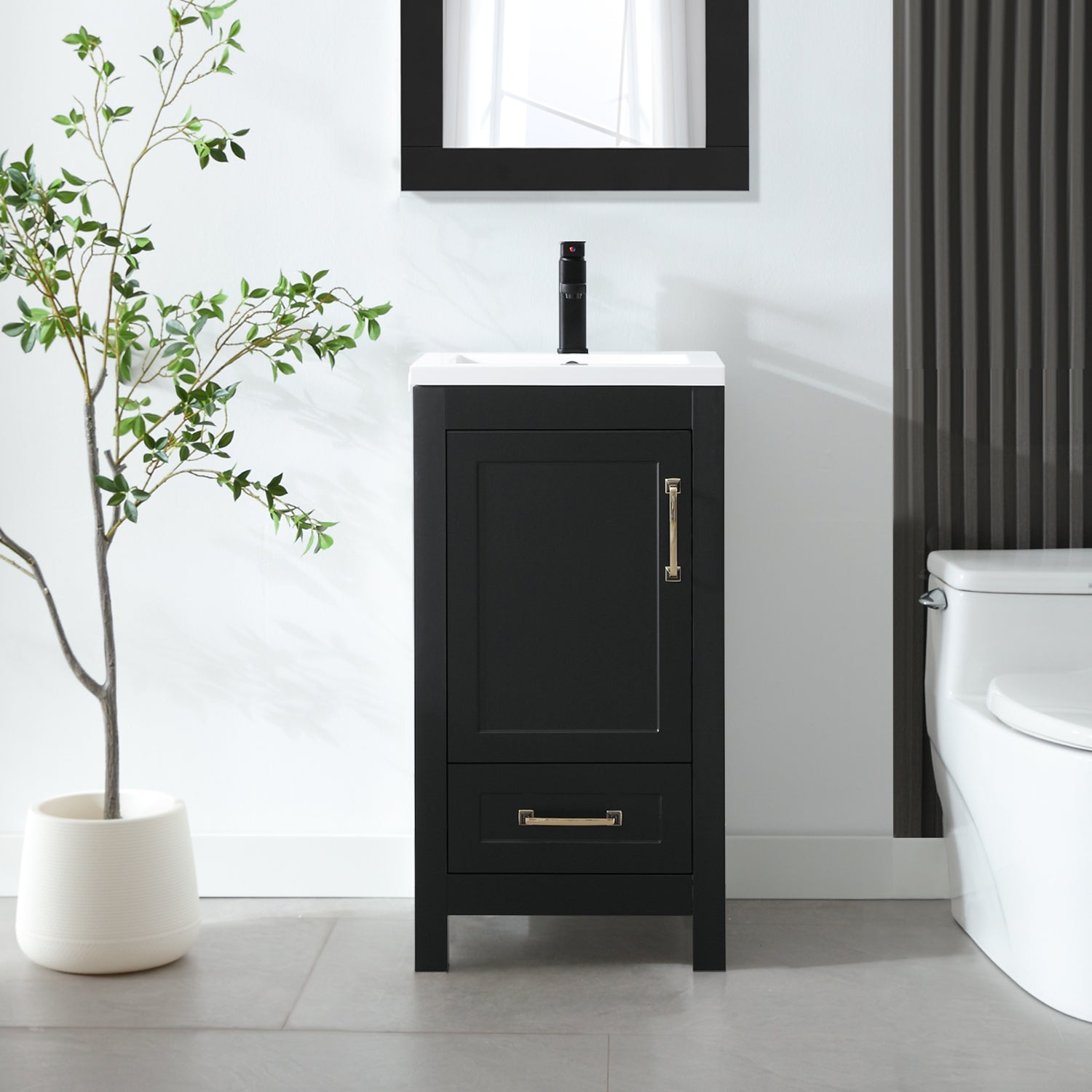 Modern 18" Freestanding Bathroom Vanity Combo with Single Undermount Sink