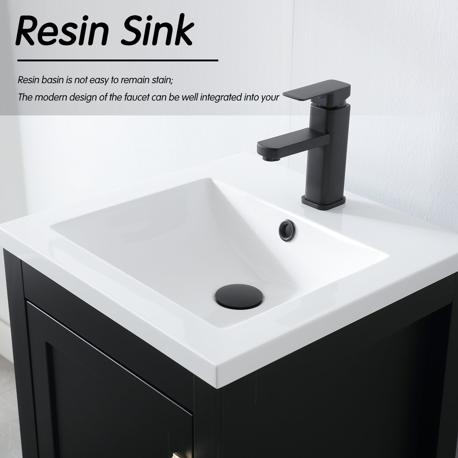 Modern 18" Freestanding Bathroom Vanity Combo with Single Undermount Sink
