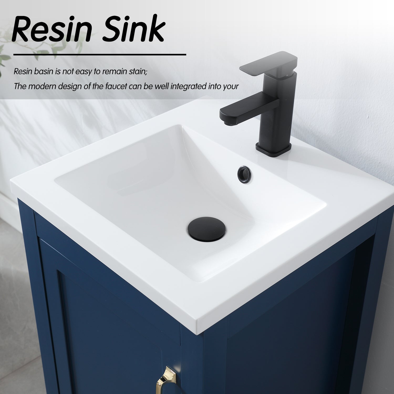 Modern 18" Freestanding Bathroom Vanity Combo with Single Undermount Sink
