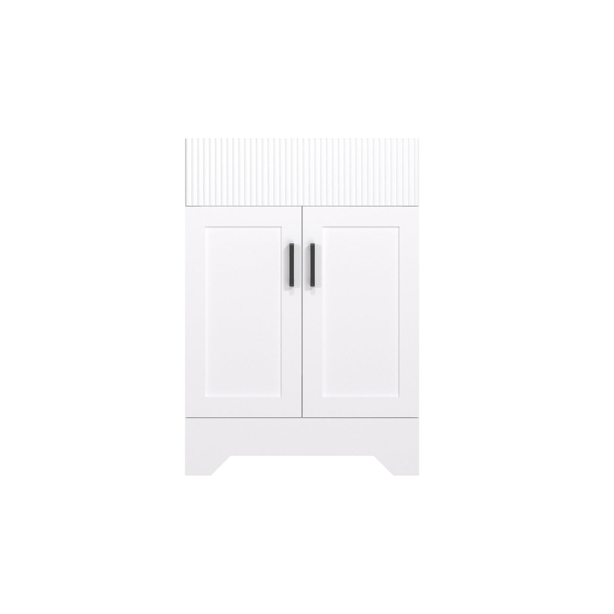 Waterfall 24’’ RTA Freestanding Vanity Cabinet Base with Vertical Striped Decor (Countertop & Sink Not Included) White