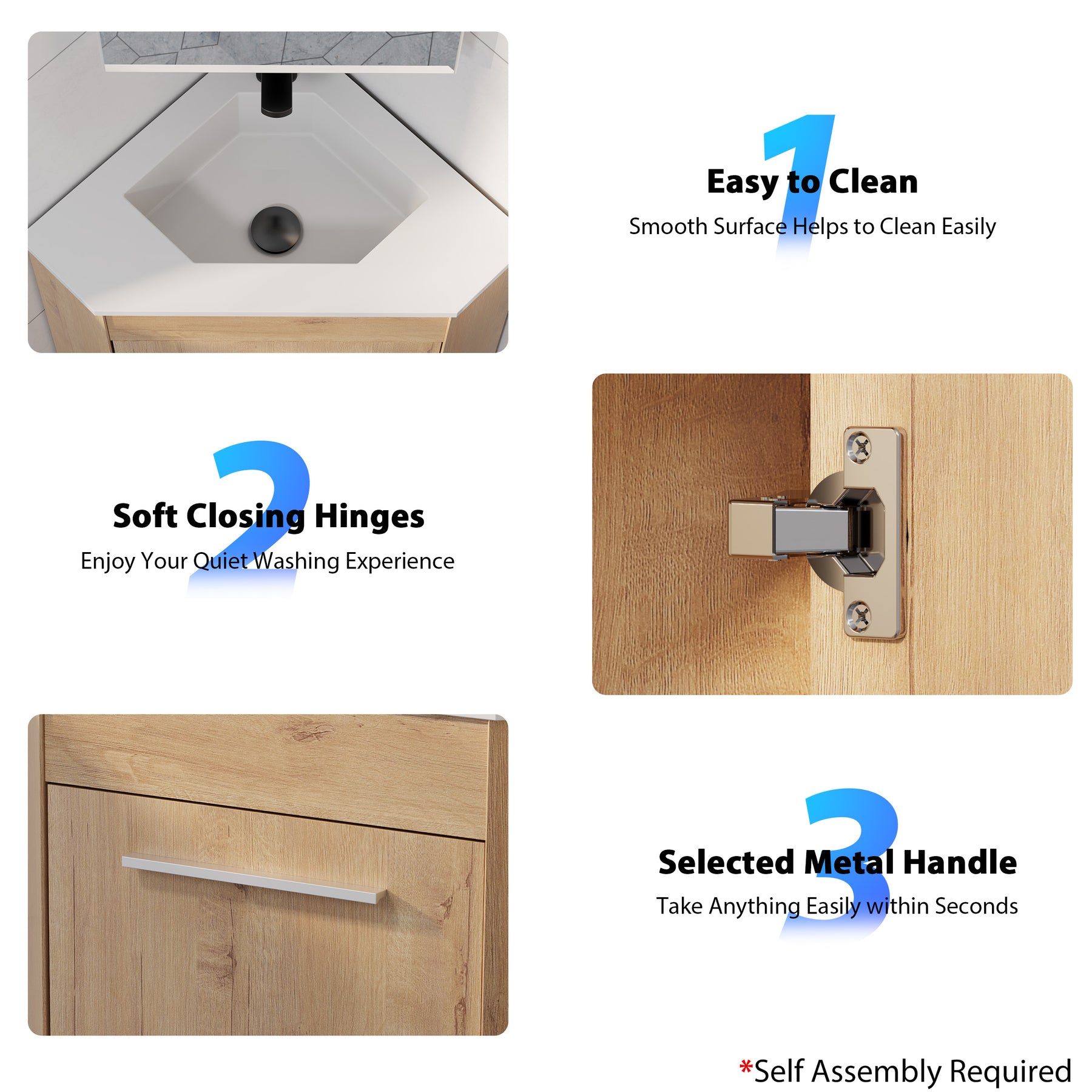 Corner 26" Freestanding Single Vanity Cabinets with Small Space Decor
