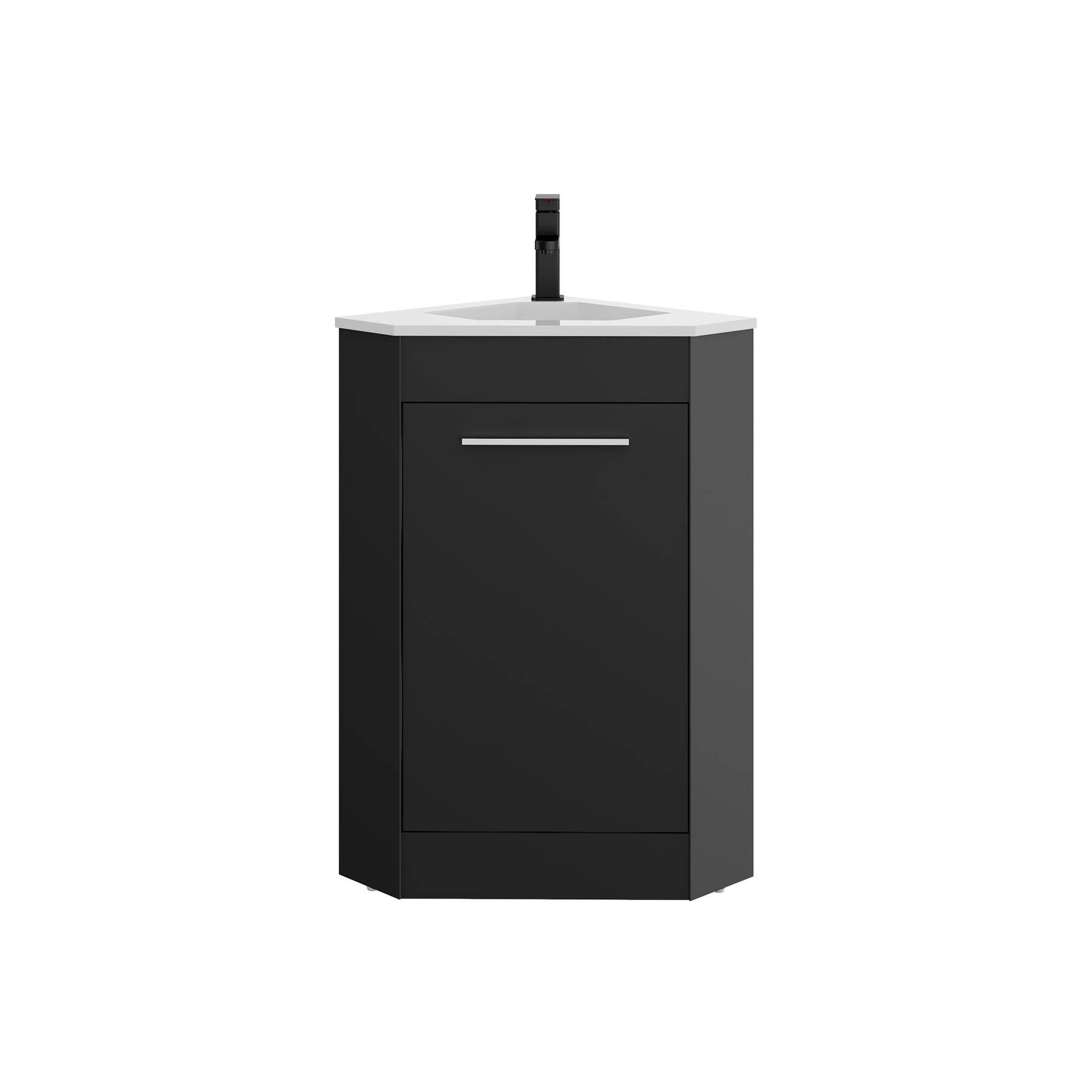 Corner 26" Freestanding Single Vanity Cabinets with Small Space Decor