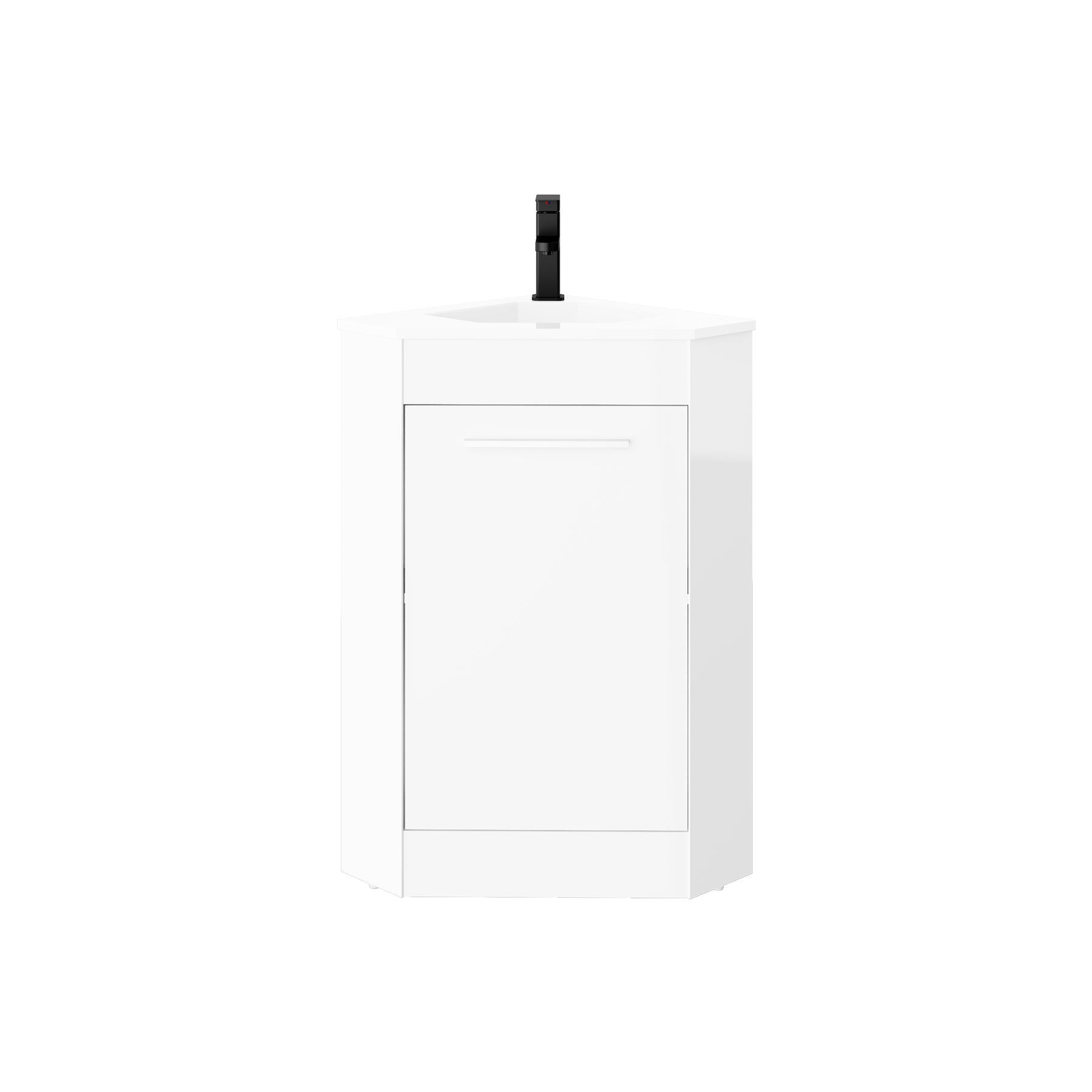 Corner 26" Freestanding Single Vanity Cabinets with Small Space Decor