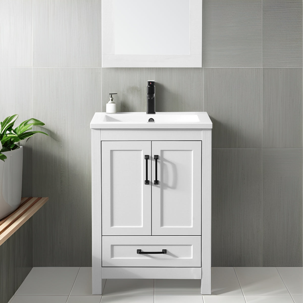 Modern 24" Freestanding Single Vanity Cabinets with Classic Design