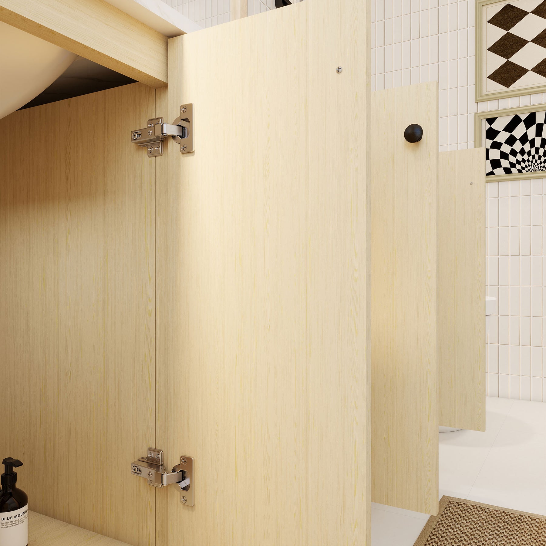 Canyon 60" Freestanding Double Vanity Cabinets with Curved Design