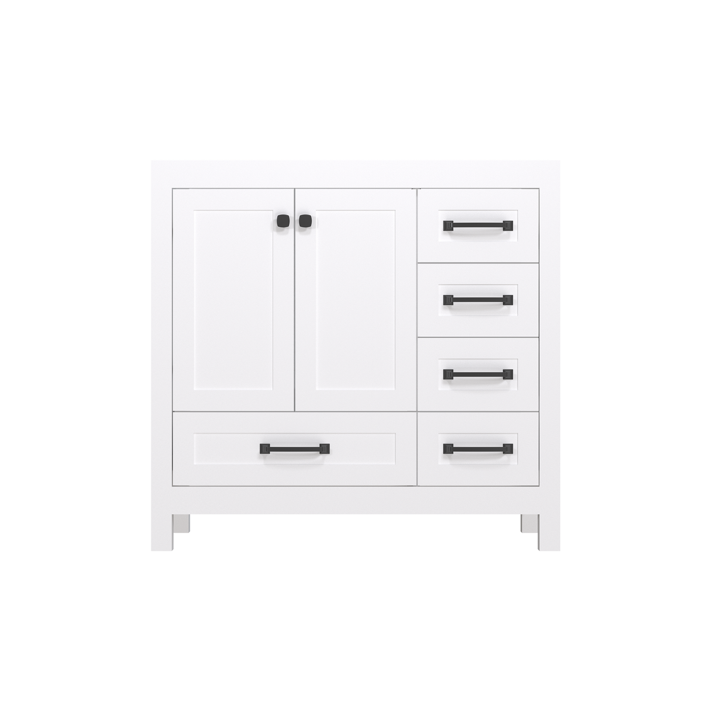 Modern 36’’ RTA Freestanding Vanity Cabinet Base with Larger Storage Room (Countertop & Sink Not Included) White 浴室柜