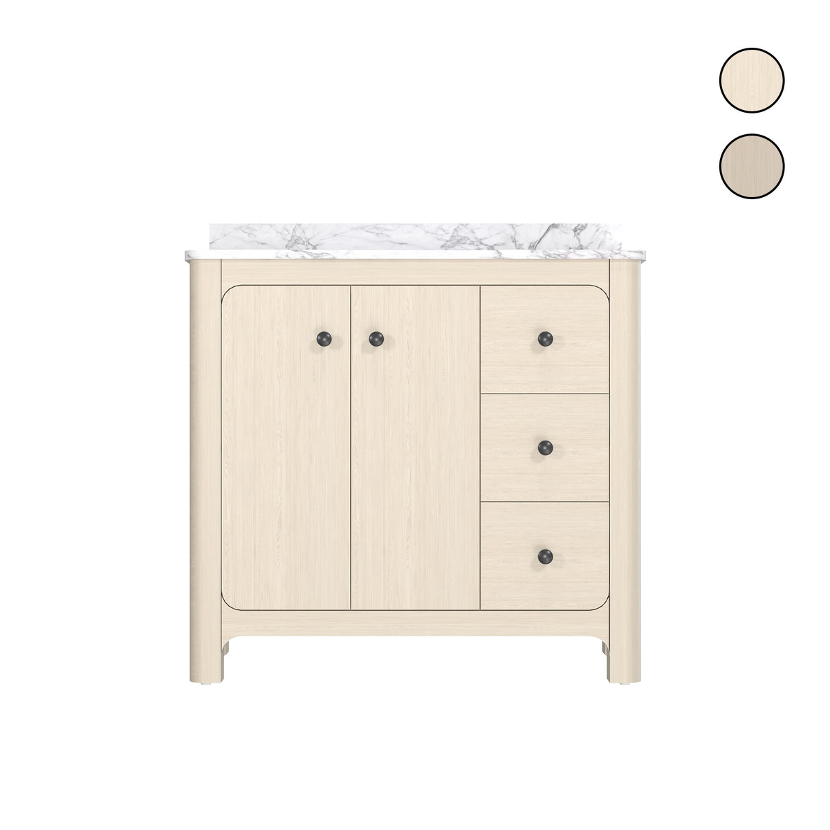 Canyon 36" Freestanding Single Vanity Cabinet with Curved Design