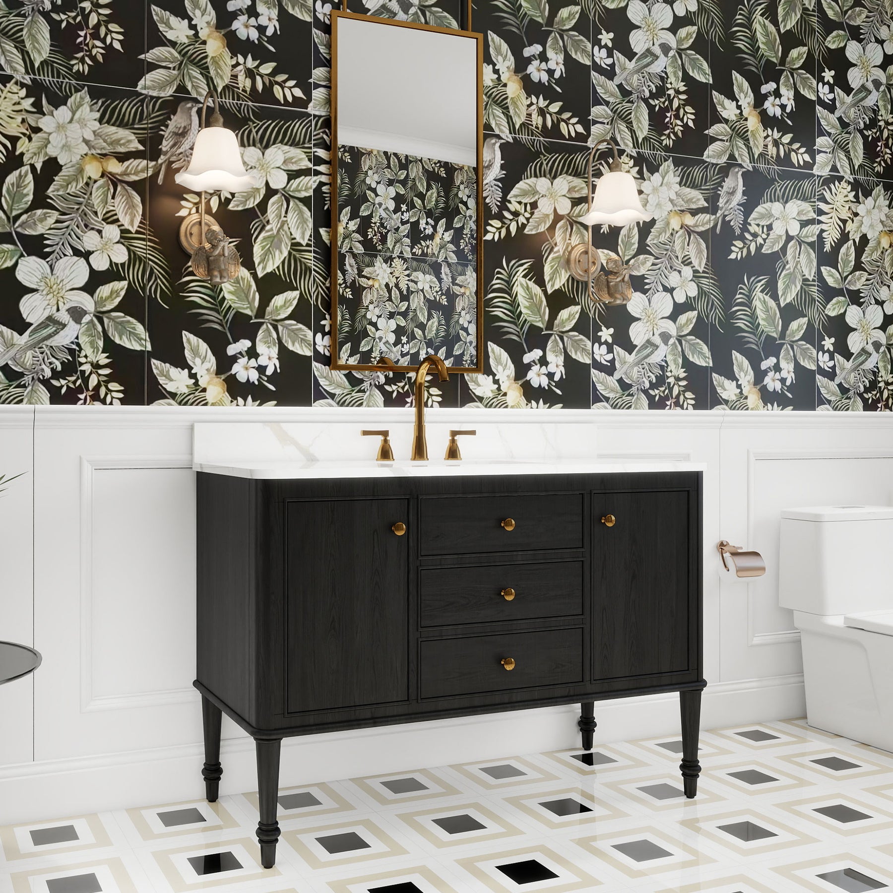 Verve 48" Freestanding Single Vanity Cabinets with Wall Mounted Options