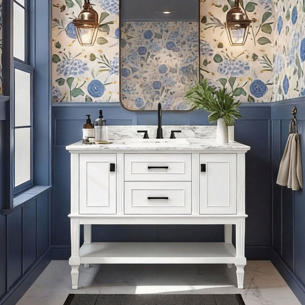 Bosun 48" Freestanding Single Vanity Cabinet with Reliable Storage & Solid Frame