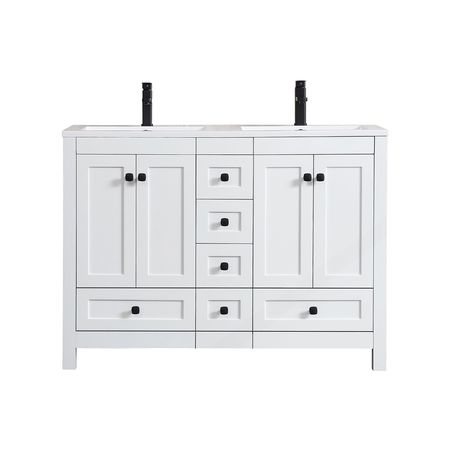 Modern 48" Freestanding Double Vanity Cabinets with Classic Design