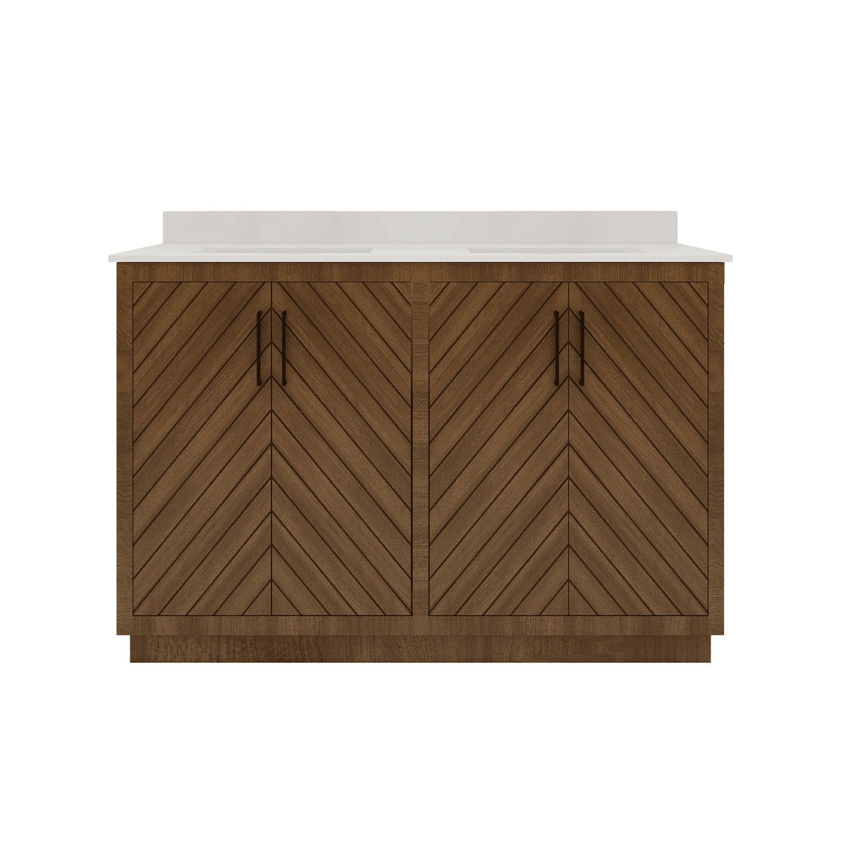 Zoom 48" Freestanding Double Vanity Cabinets with Chevron Pattern