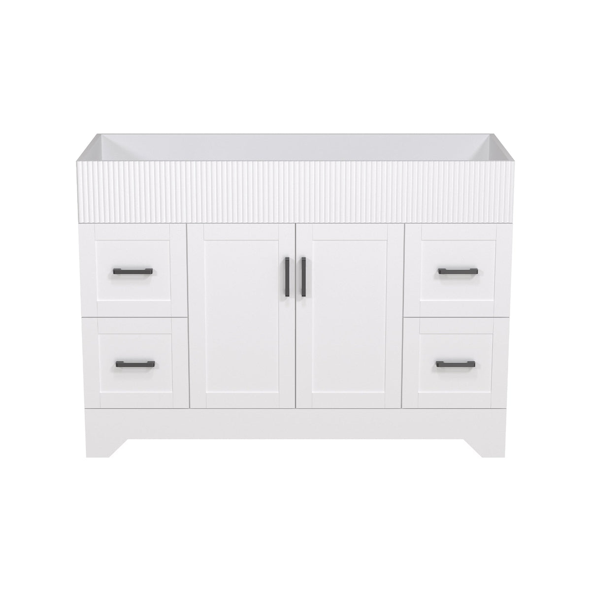 Waterfall 48’’ RTA Freestanding Vanity Cabinet Base with Vertical Striped Decor (Countertop & Sink Not Included) 浴室柜