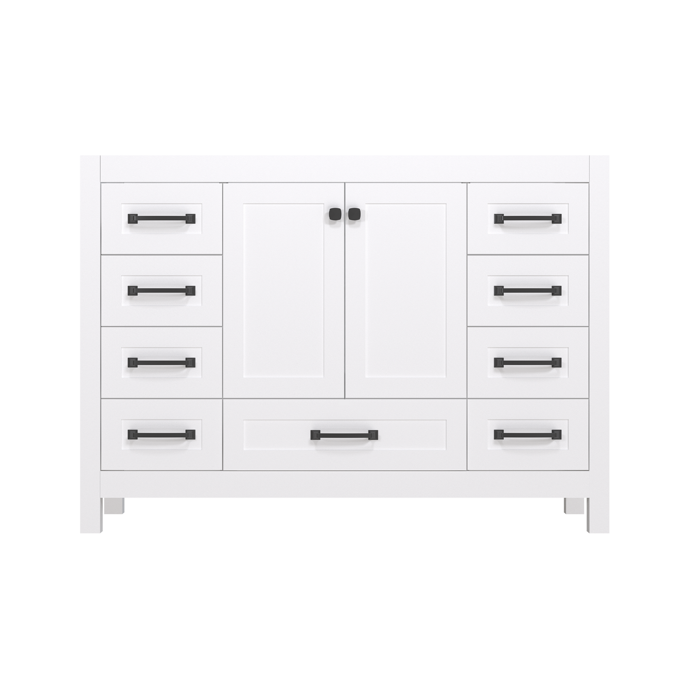 Modern 48’’ RTA Freestanding Vanity Cabinet Base with Larger Storage Room (Countertop & Sink Not Included) White 浴室柜