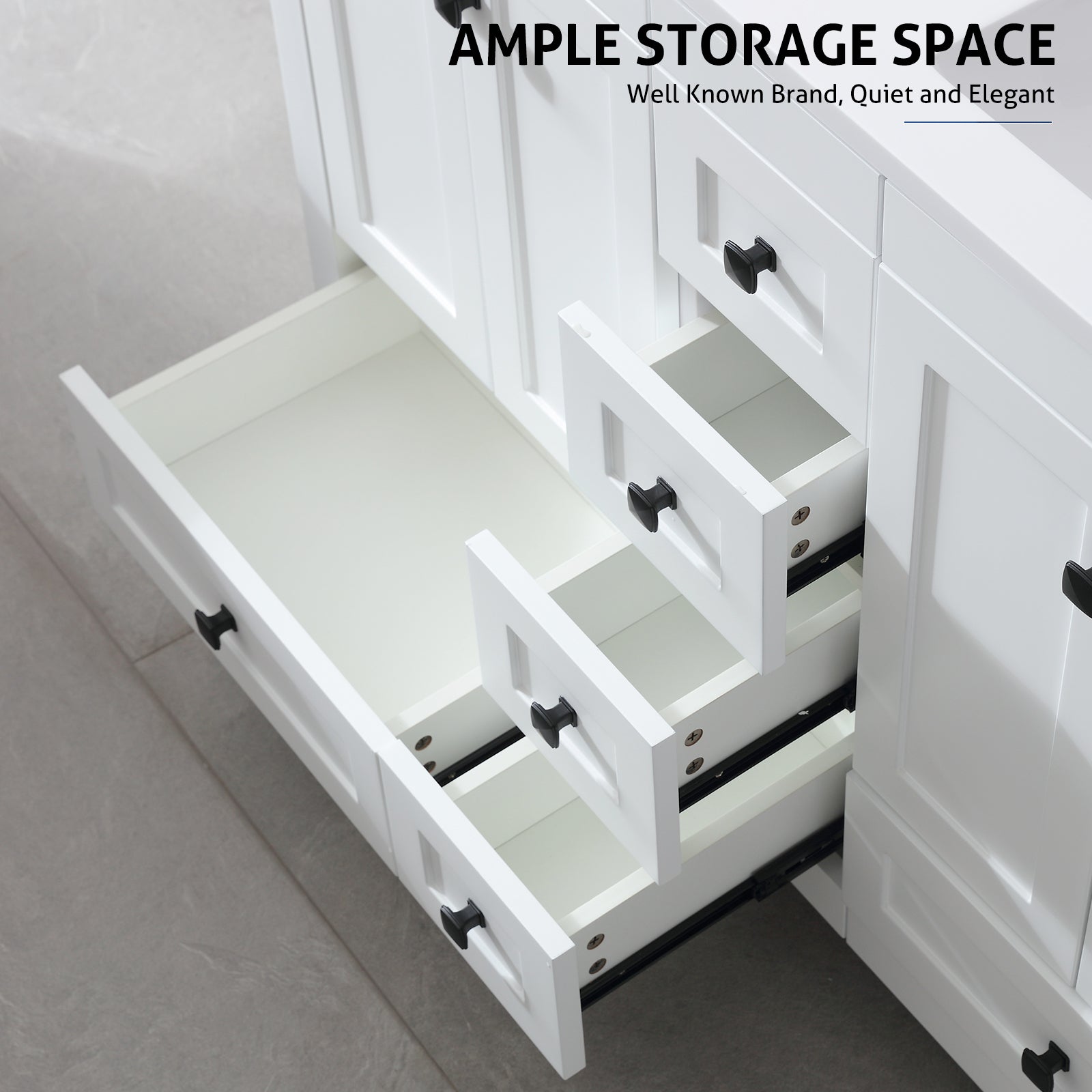 Modern 48" Freestanding Double Vanity Cabinets with Classic Design