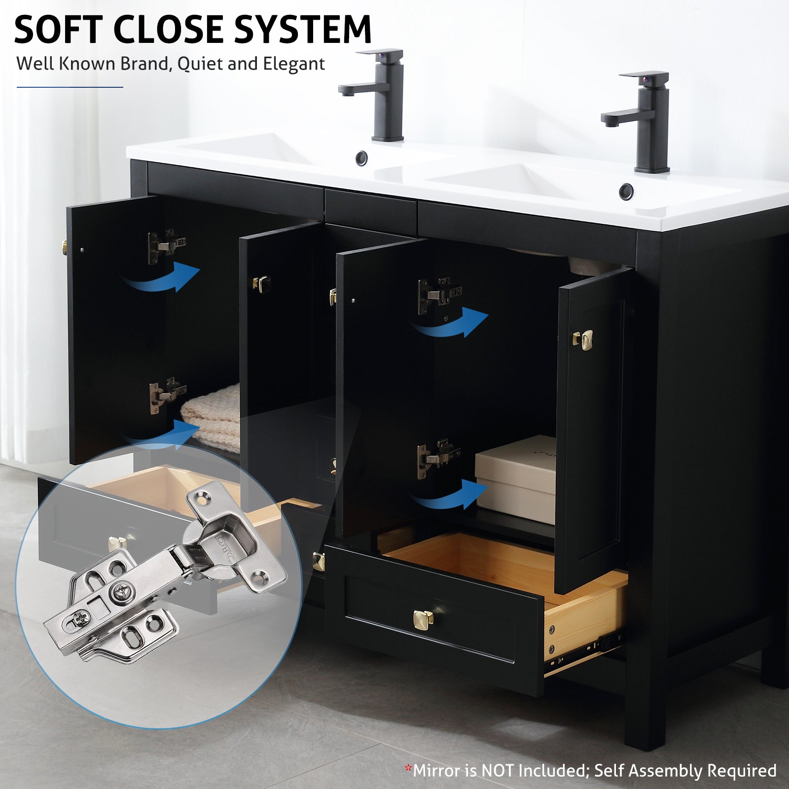 Modern 48" Freestanding Double Vanity Cabinets with Classic Design