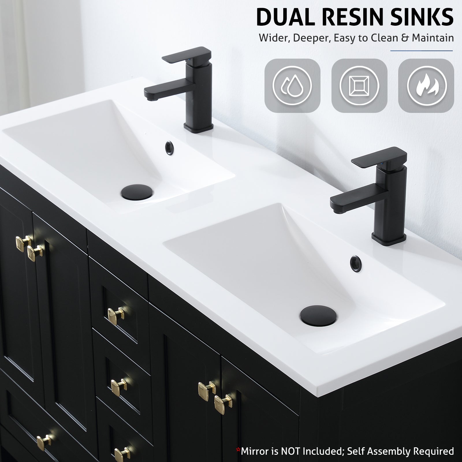 Modern 48" Freestanding Double Vanity Cabinets with Classic Design