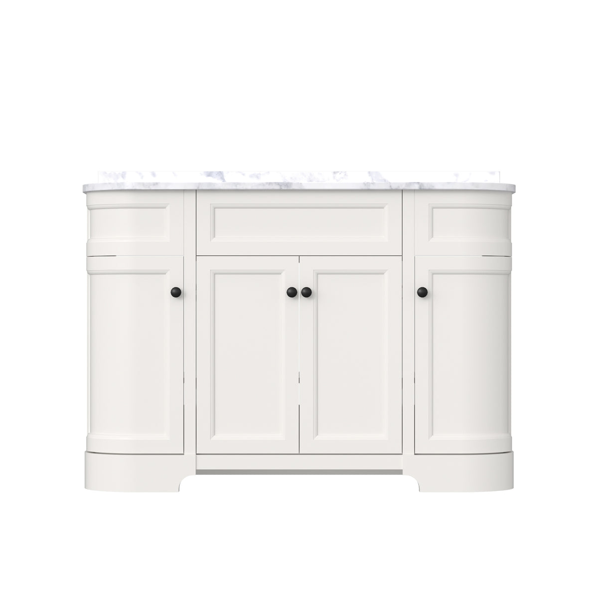 Opuluxe 48" Freestanding Single Vanity Cabinets with Curved Design