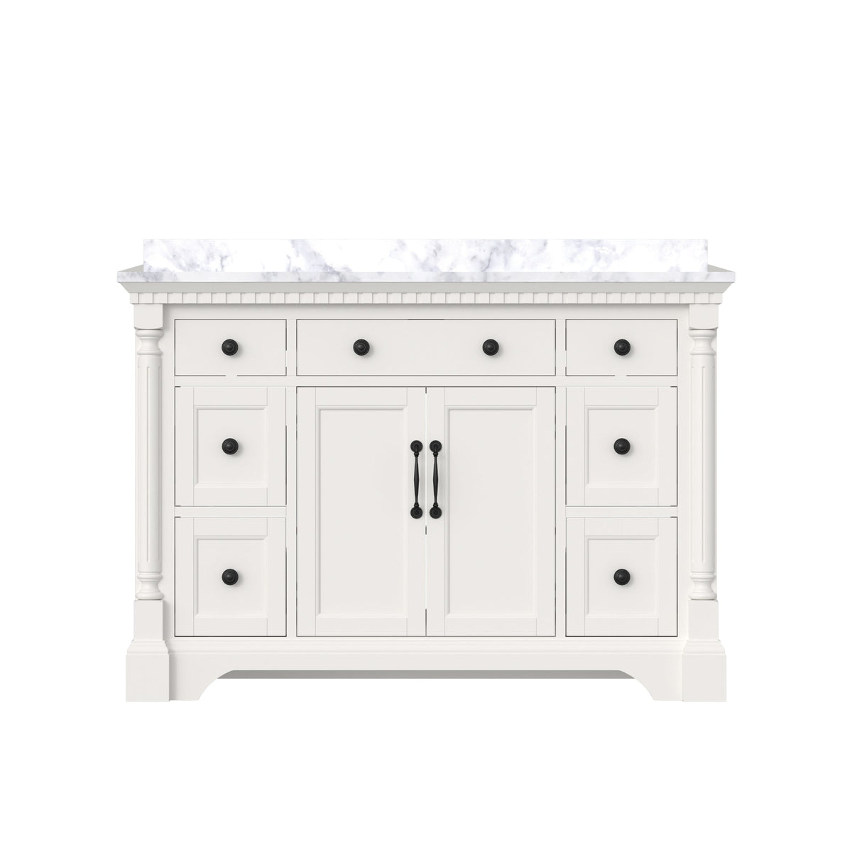Acro 48’’ Freestanding Single Vanity Cabinets with Arch Feet Lvory White 浴室柜