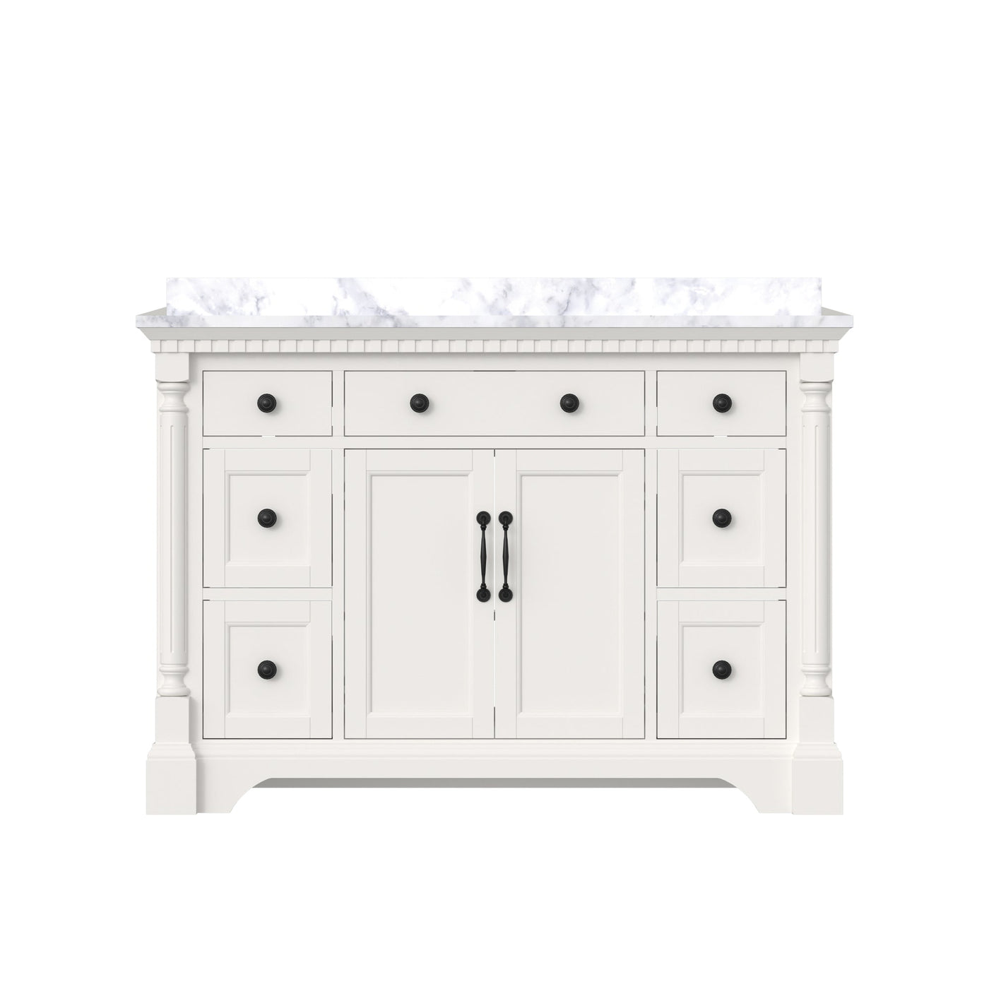Acro 48’’ Freestanding Single Vanity Cabinets with Arch Feet Lvory White 浴室柜