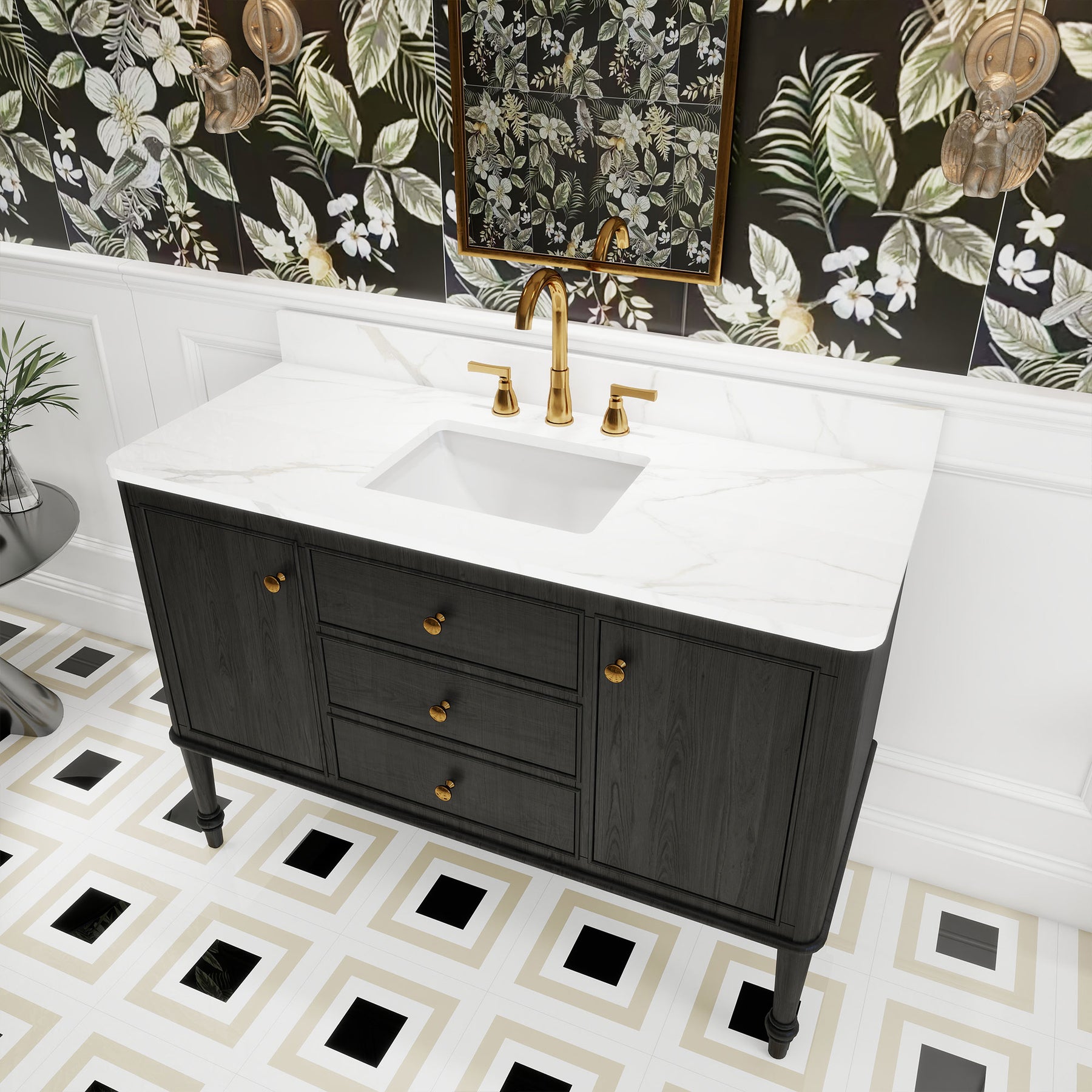 Verve 48" Freestanding Single Vanity Cabinets with Wall Mounted Options