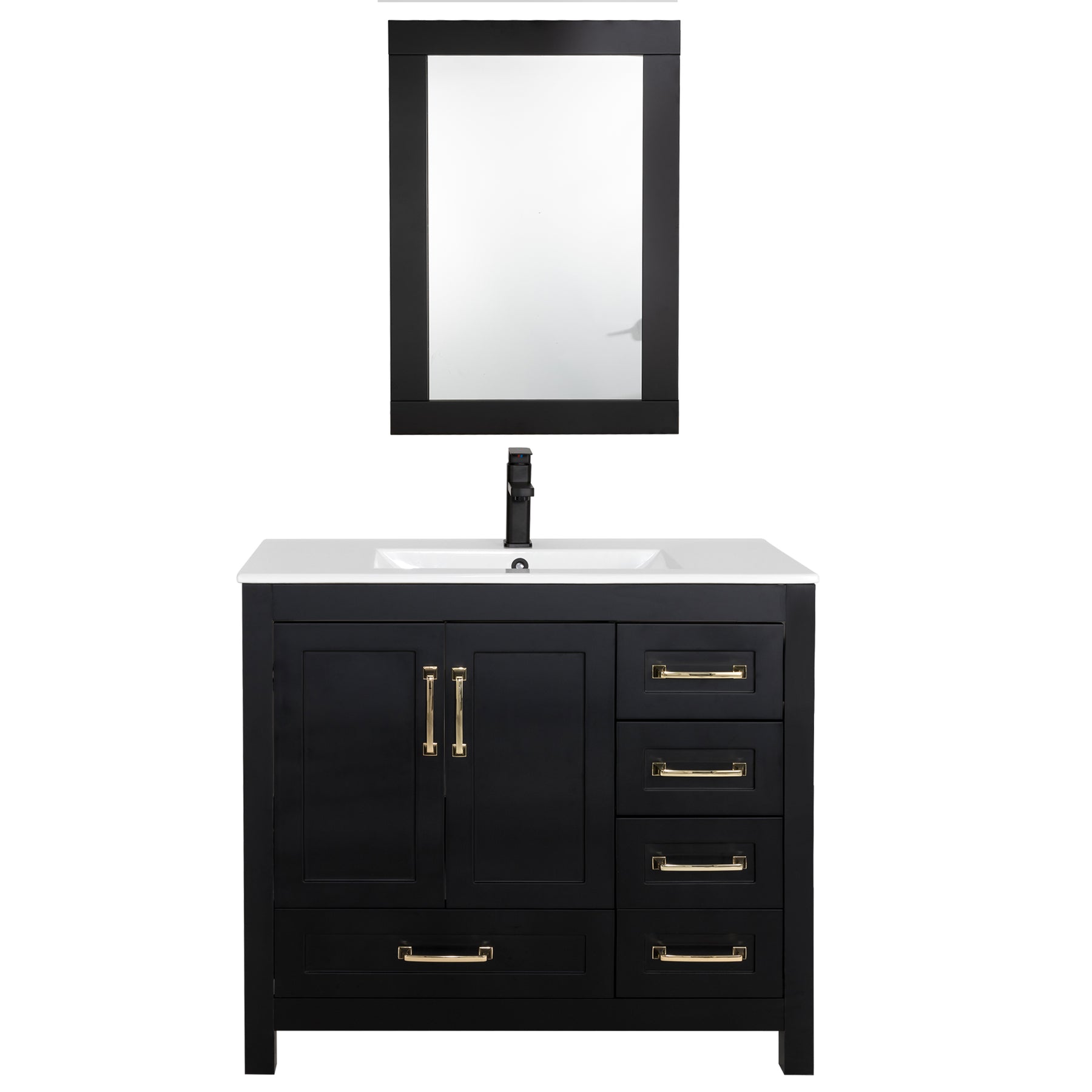 Modern 36" Freestanding Bathroom Vanity Combo with Single Undermount Sink