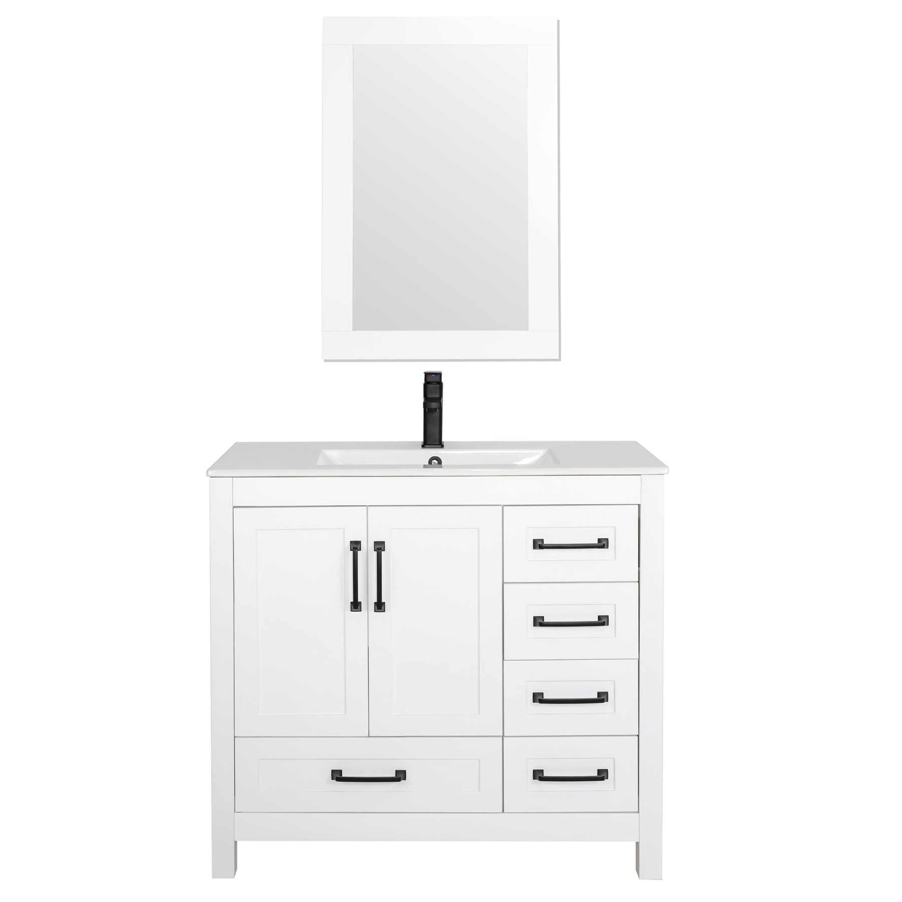 Modern 36" Freestanding Bathroom Vanity Combo with Single Undermount Sink