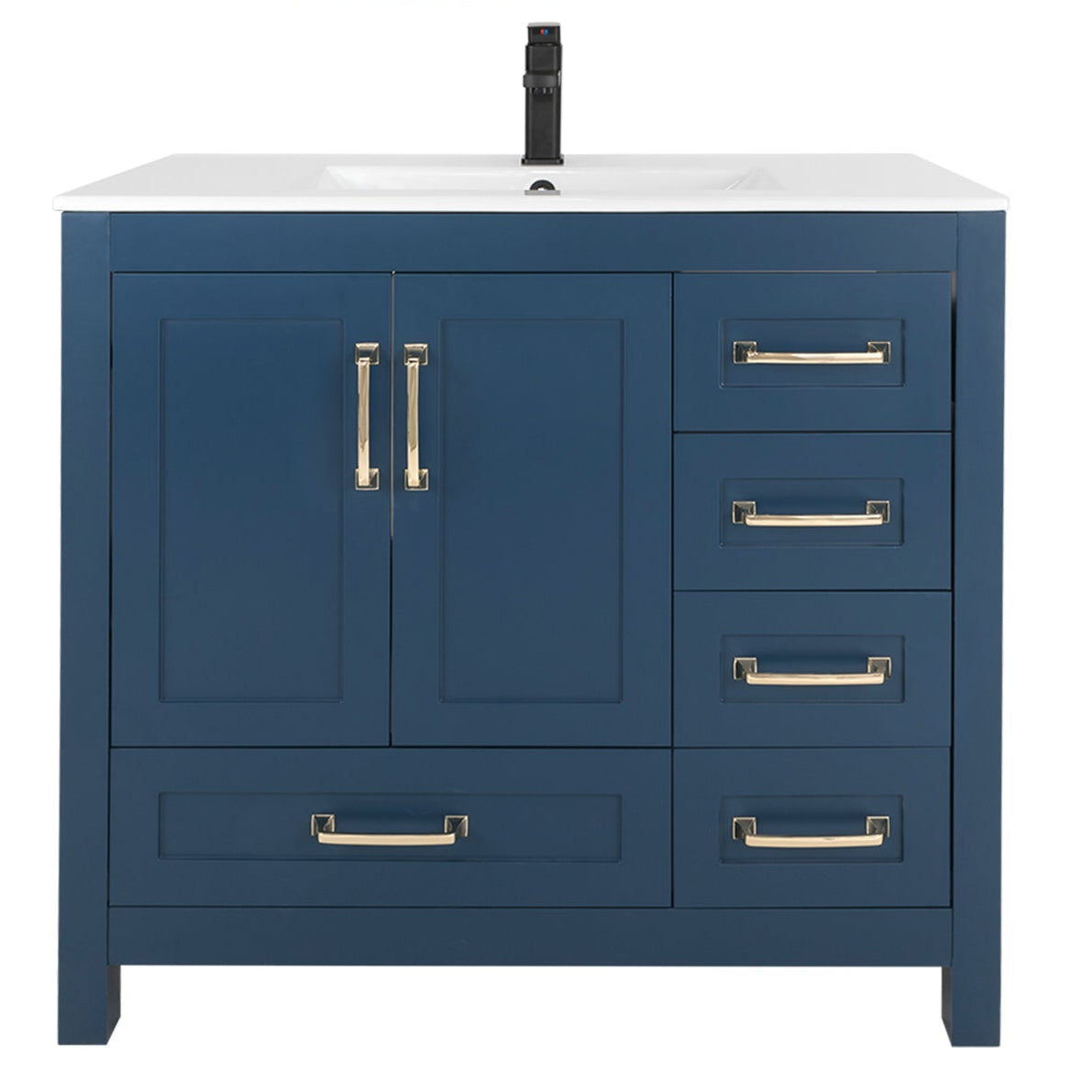 Modern 36" Freestanding Bathroom Vanity Combo with Single Undermount Sink