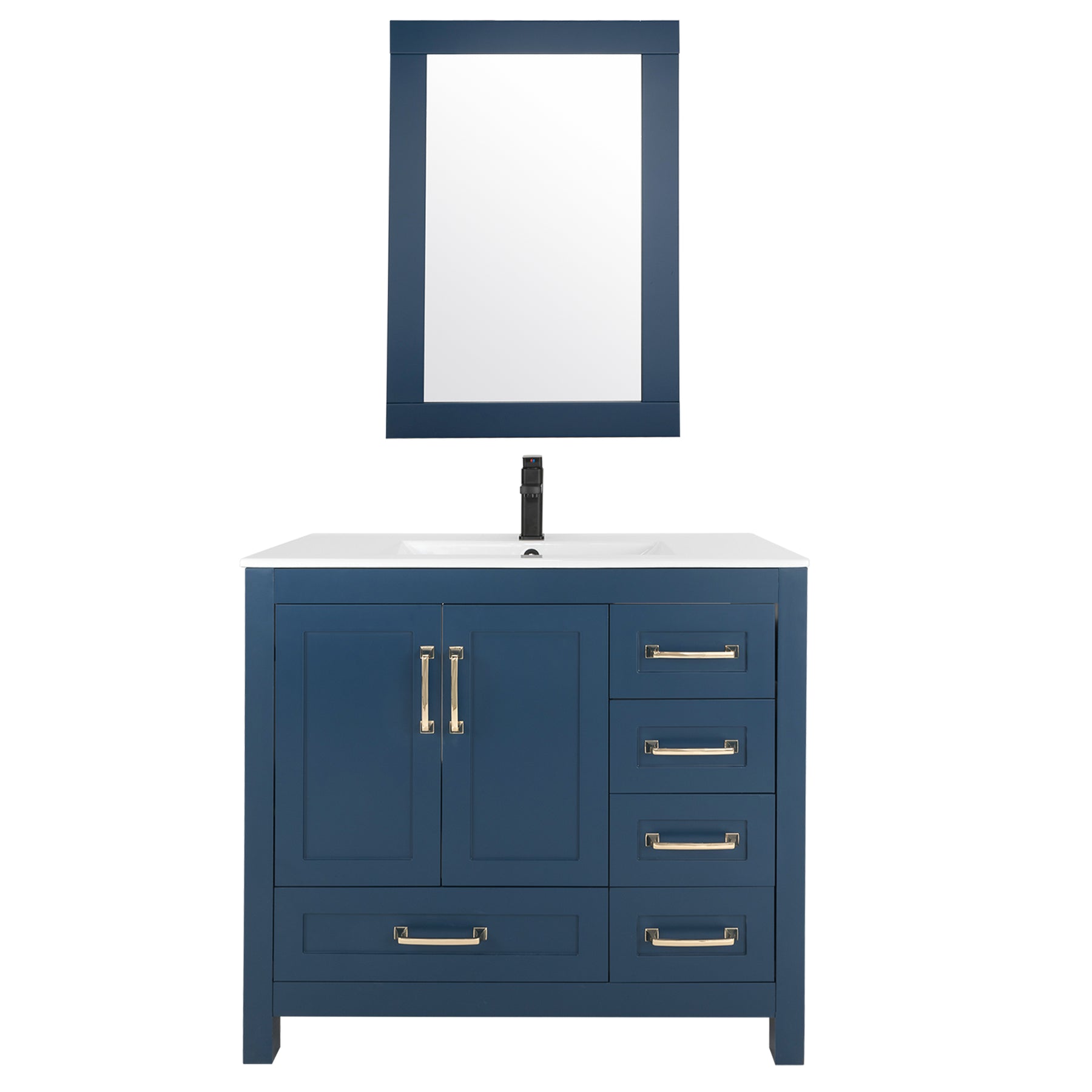 Modern 36" Freestanding Bathroom Vanity Combo with Single Undermount Sink