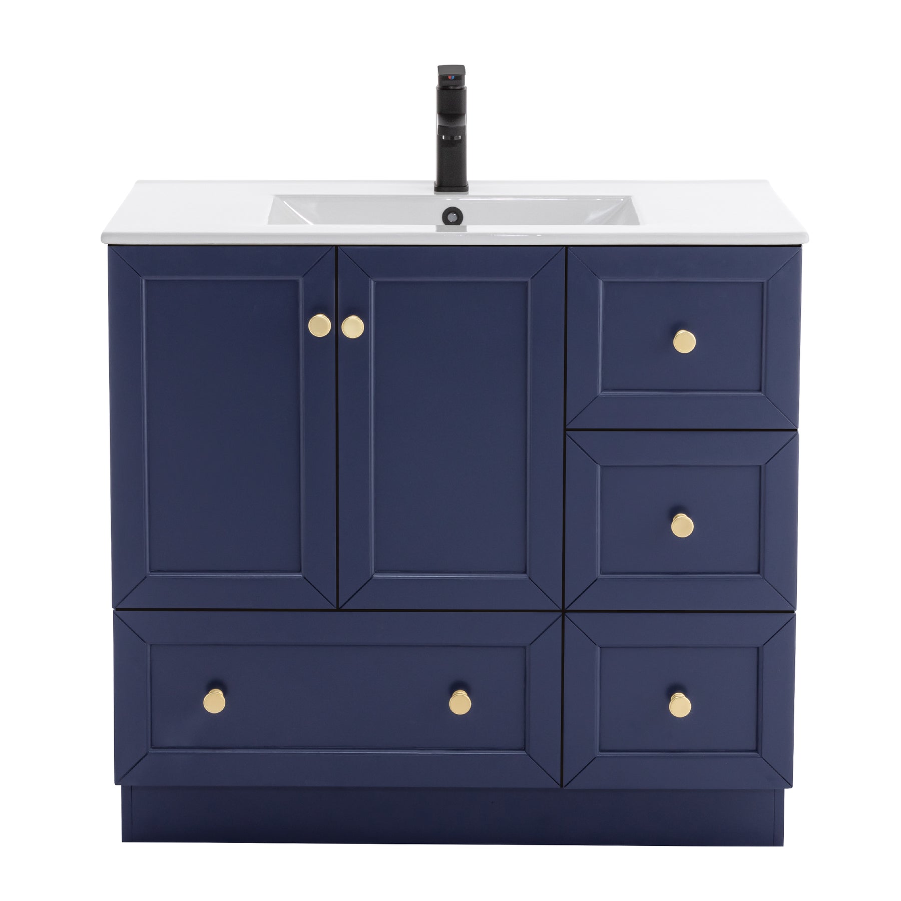 Modern 36" Freestanding Bathroom Vanity Combo with Single Undermount Sink, Kitchen Base