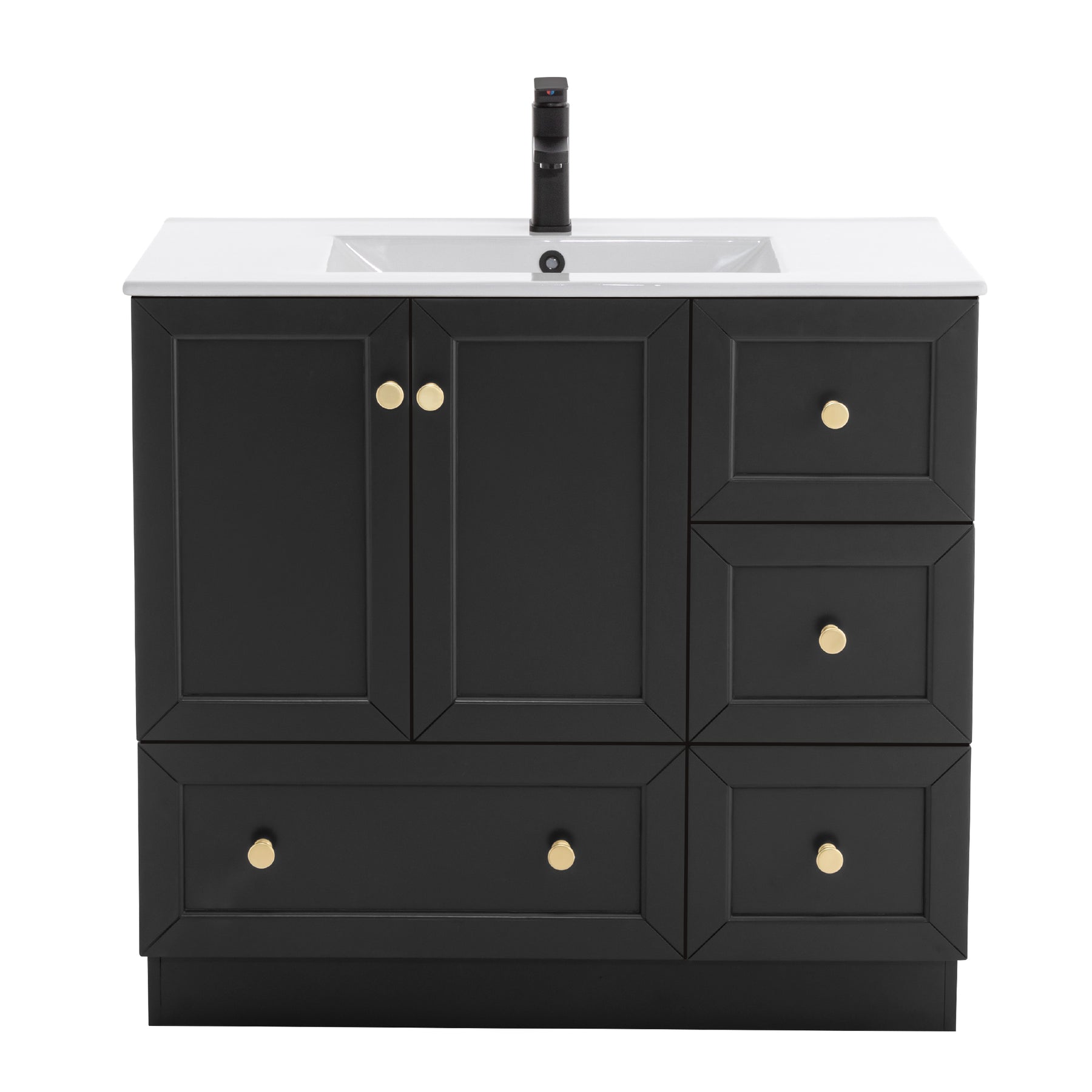 Modern 36" Freestanding Bathroom Vanity Combo with Single Undermount Sink, Kitchen Base