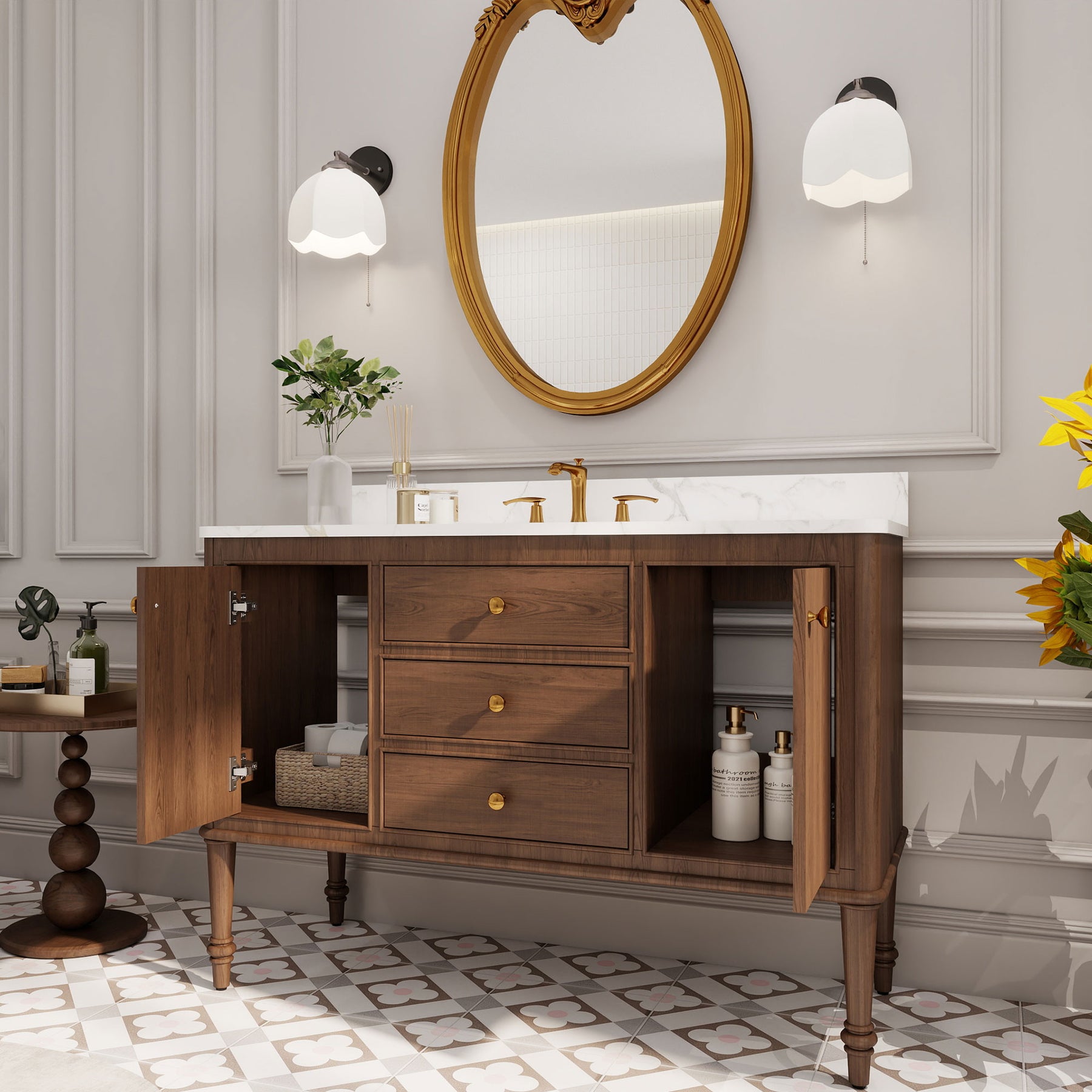 Verve 48" Freestanding Single Vanity Cabinets with Wall Mounted Options