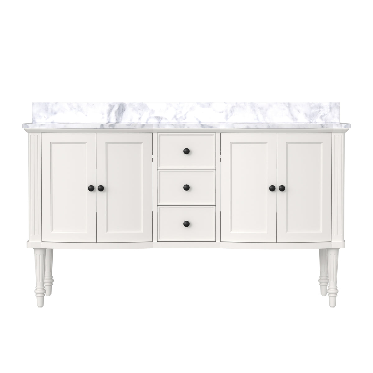 Elara 60" Freestanding Double Vanity Cabinets with Solid Wood Legs