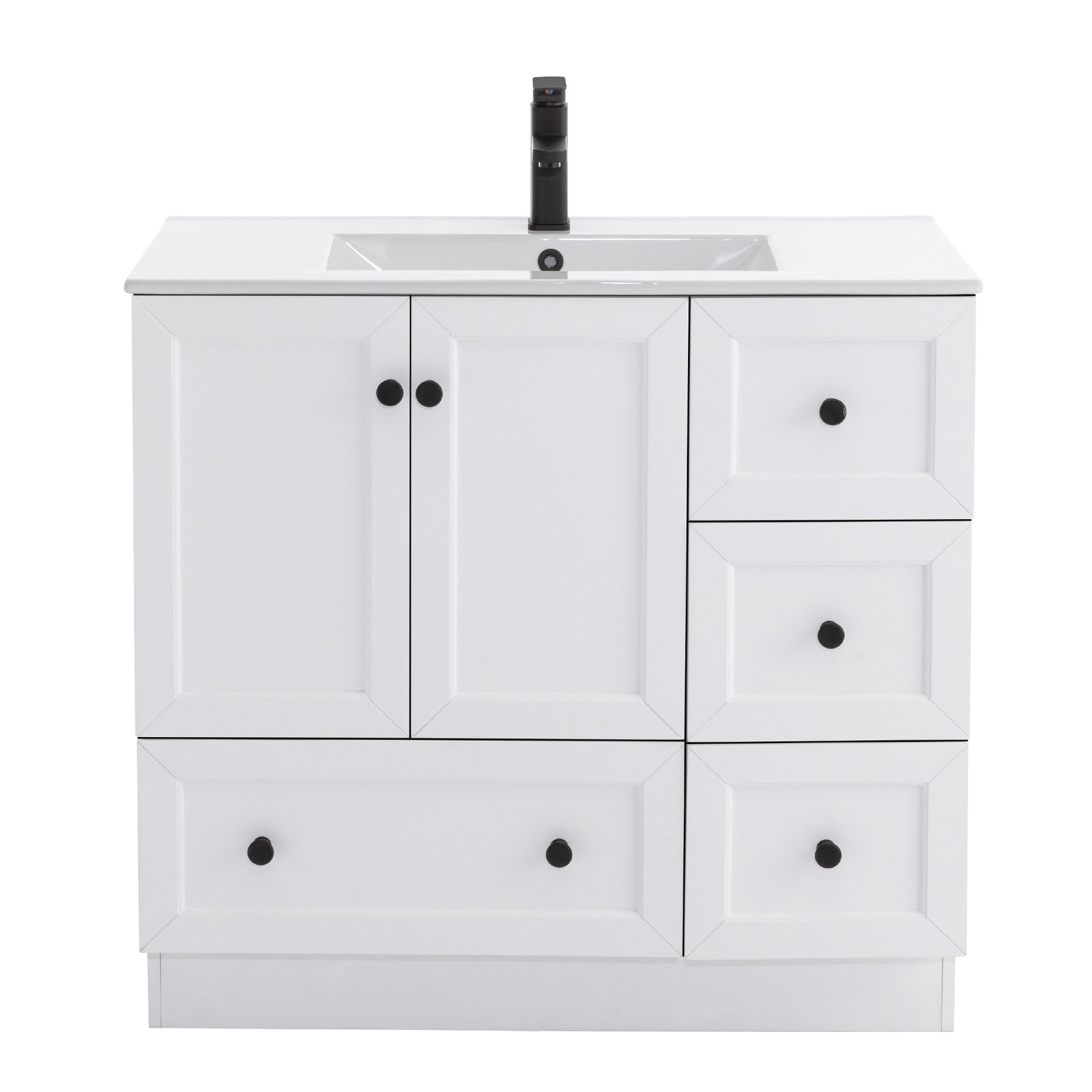 Modern 36" Freestanding Bathroom Vanity Combo with Single Undermount Sink, Kitchen Base
