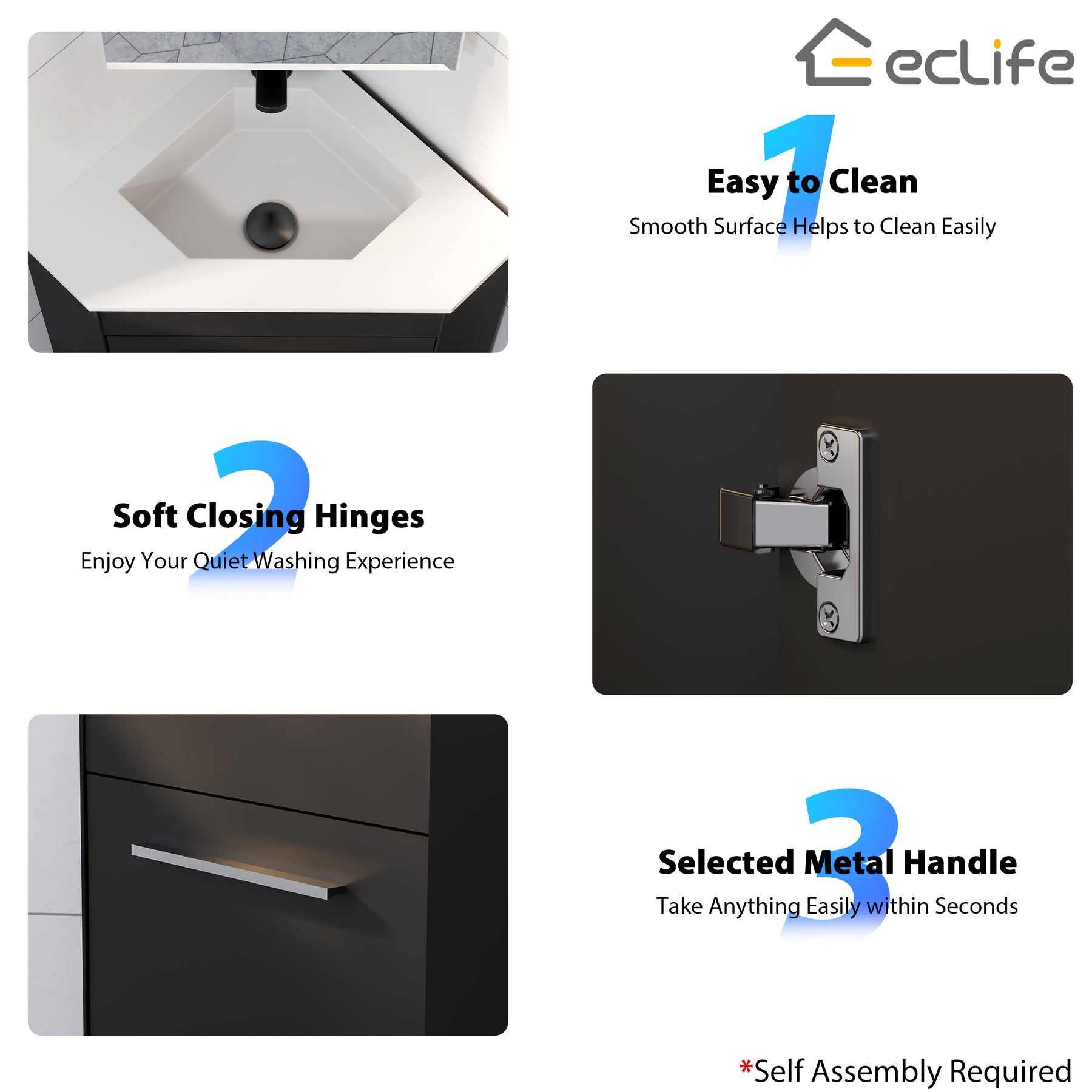 Corner 26" Freestanding Single Vanity Cabinets with Small Space Decor