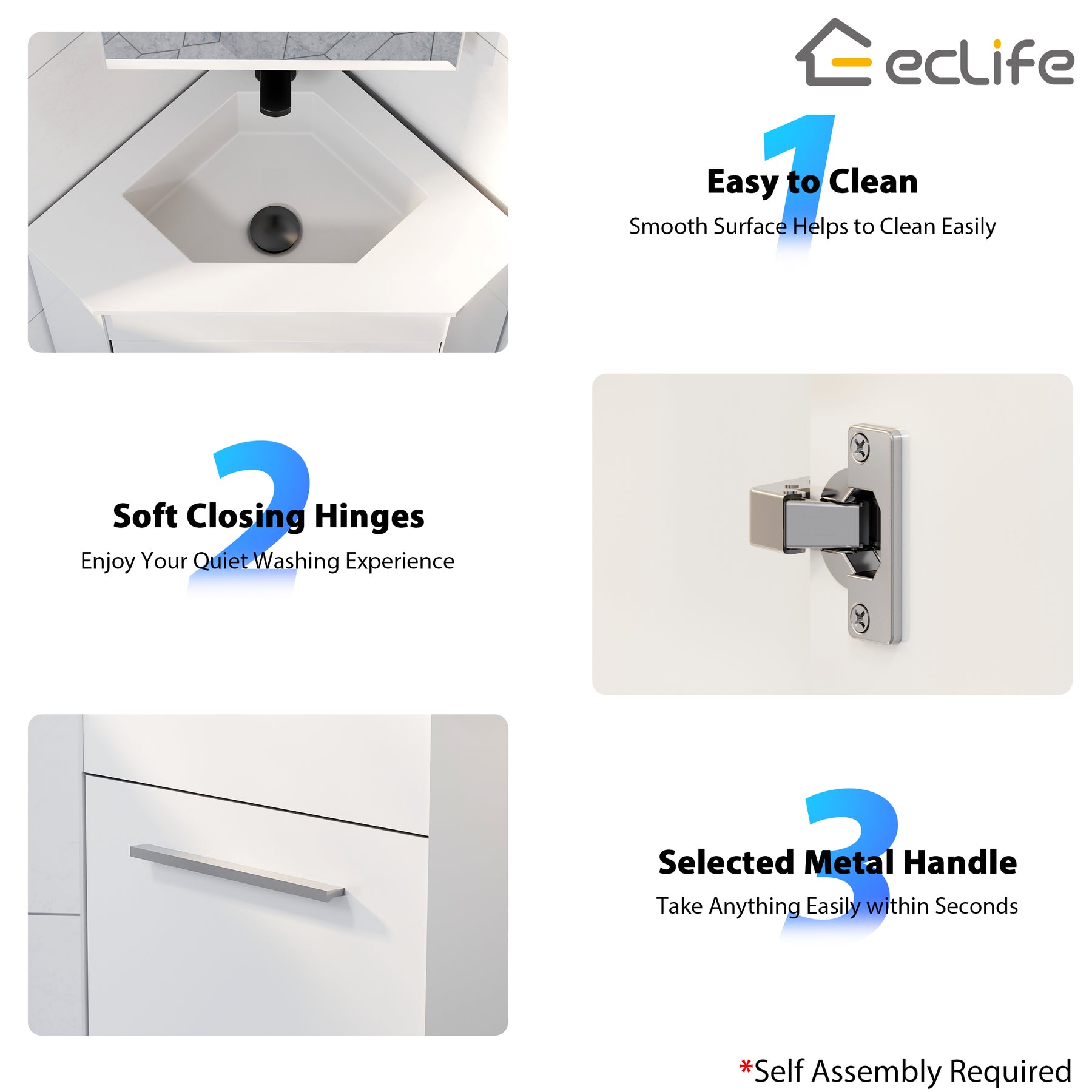 Corner 26" Freestanding Single Vanity Cabinets with Small Space Decor