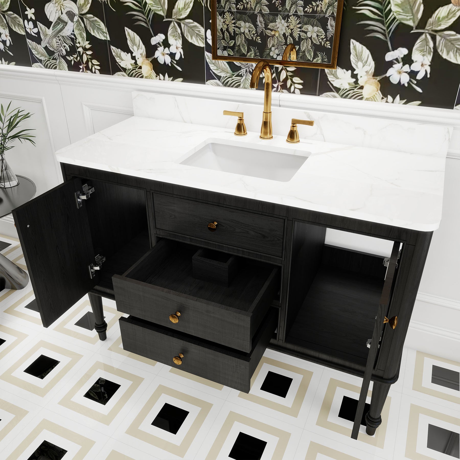 Verve 48" Freestanding Single Vanity Cabinets with Wall Mounted Options