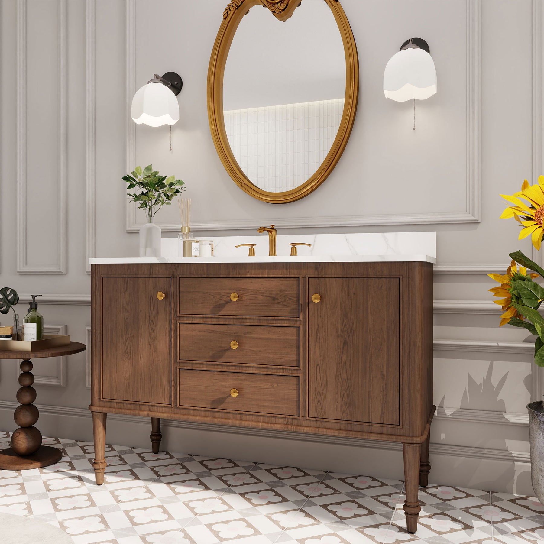 Verve 48" Freestanding Single Vanity Cabinets with Wall Mounted Options