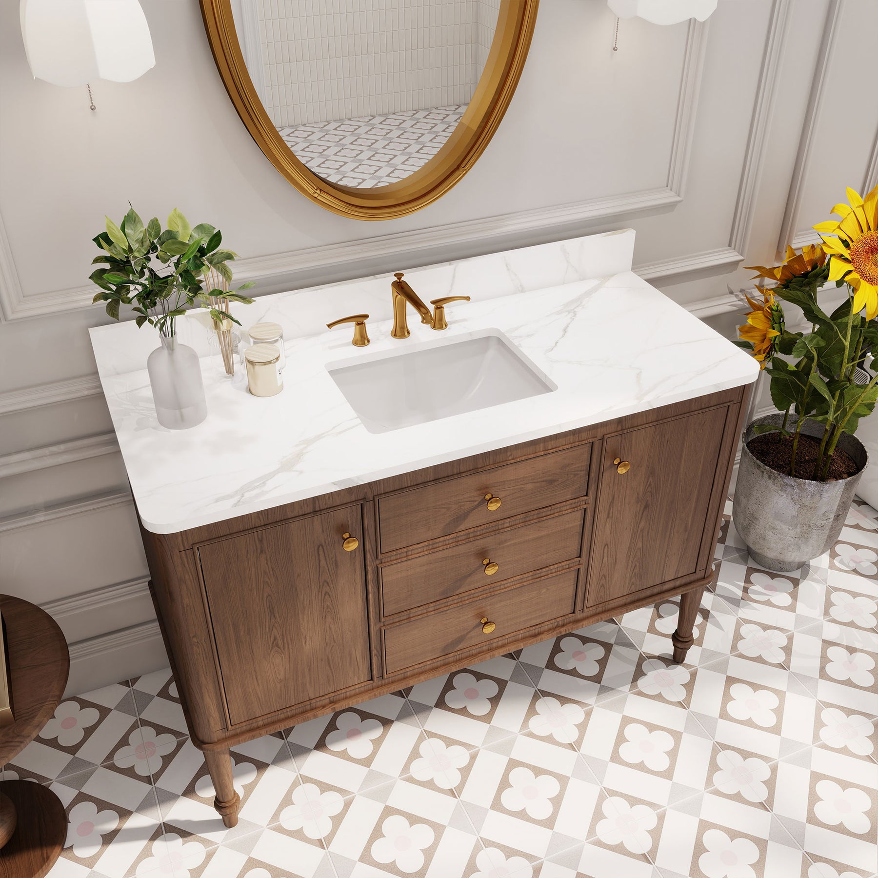 Verve 48" Freestanding Single Vanity Cabinets with Wall Mounted Options