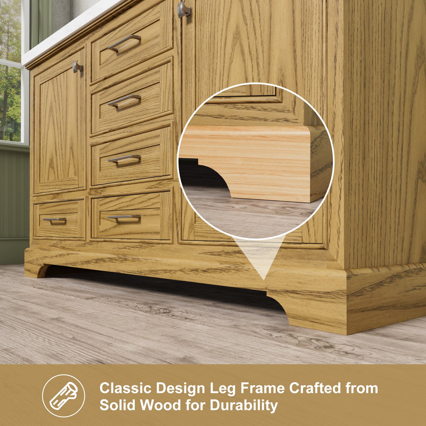 Luxurious 60'' Fully Assembled Bathroom Vanity with Dual Undermount Sink Combo