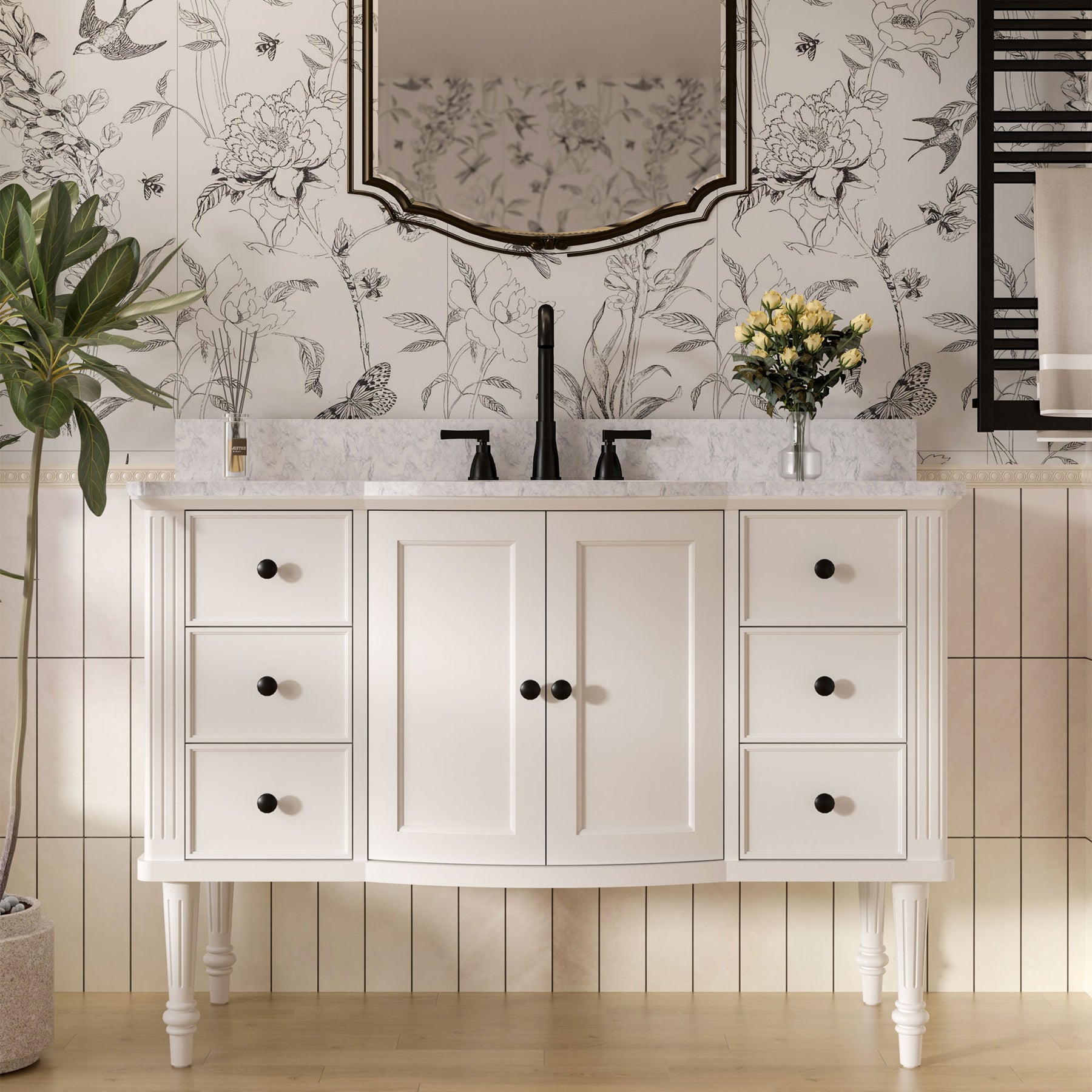 Elara 48" Freestanding Single Vanity Cabinets with Adjustable Legs
