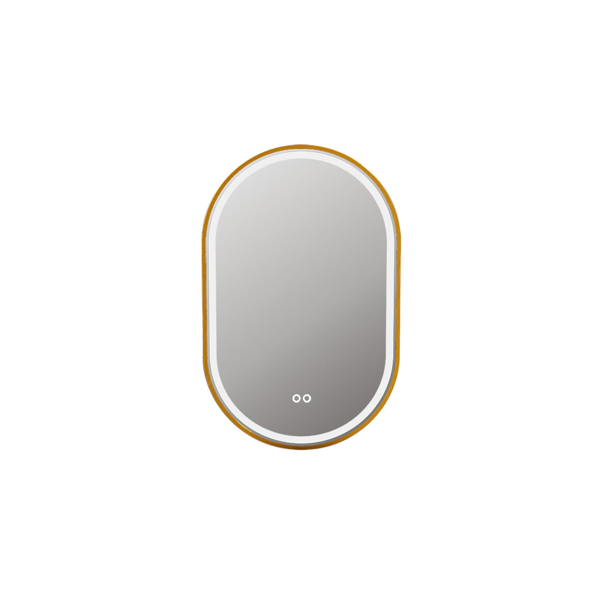 M712 20" Rectangular Dual-Rotating LED Mirror in PVD Gold Aluminum Frame