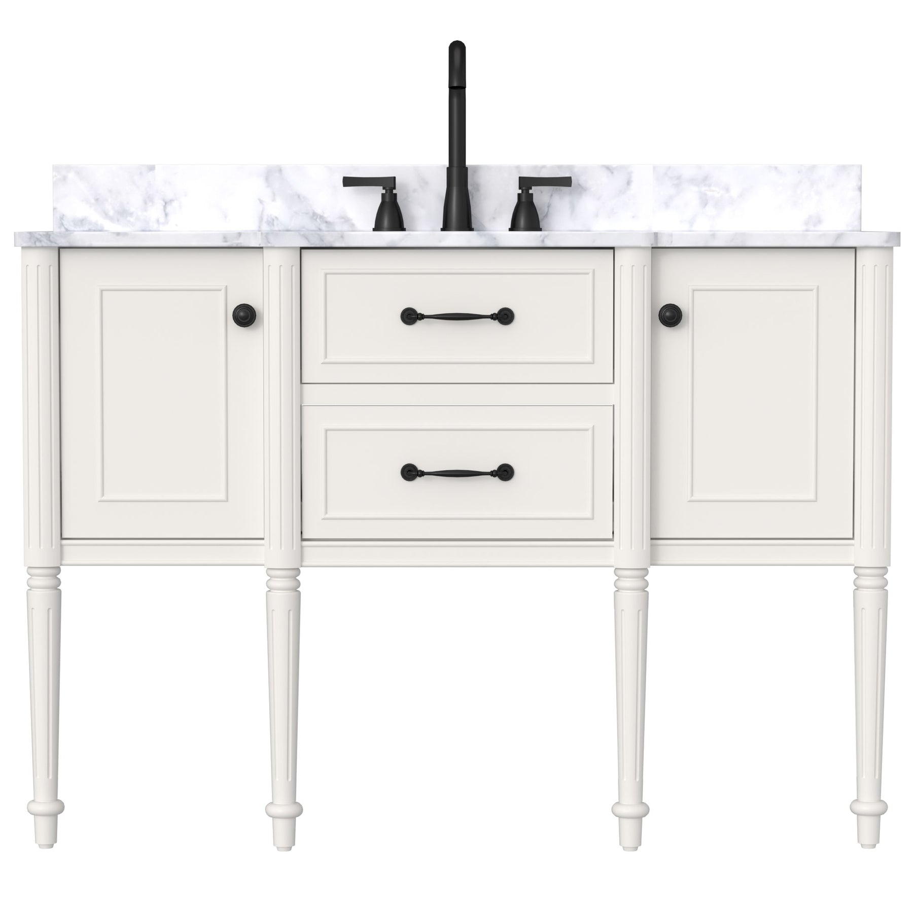 Modish 48" Wall Mounted Single Vanity Cabinets with Adjustable legs
